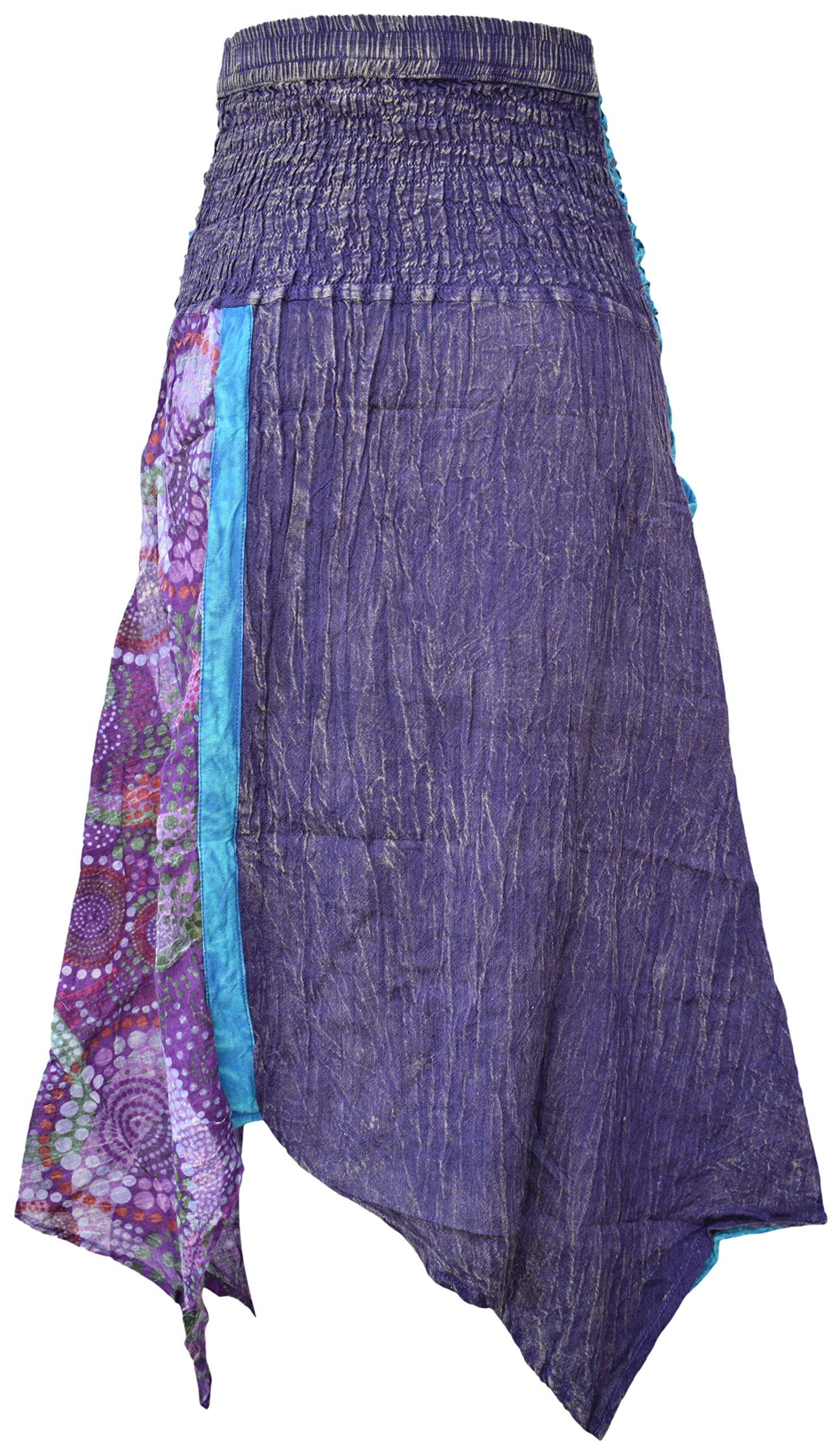 Bohemian Cotton Stonewashed Embroidered Skirt for Women - Hippie Style Maxi Skirt with Floral Embroidery - Perfect for Music Festivals, Beach Vacations & Summer Outfits