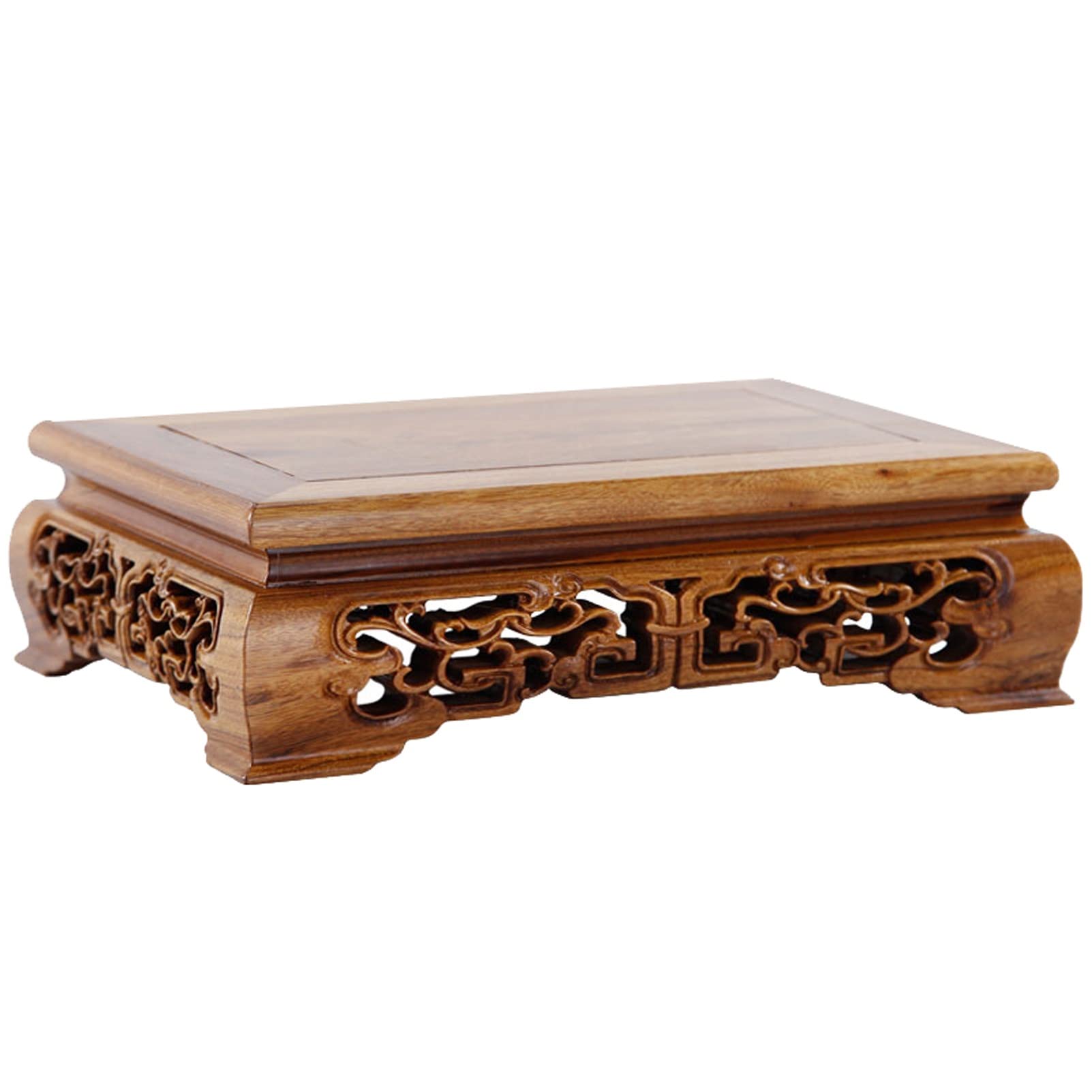 Vintage Hand Carved Wooden Meditation Altar Table - Chinese Spiritual Puja Table for Buddha Statue, Plant Vase & Home Decor - Perfect for Indoor/Outdoor Zen Spaces, Yoga Rooms & Sacred Altars