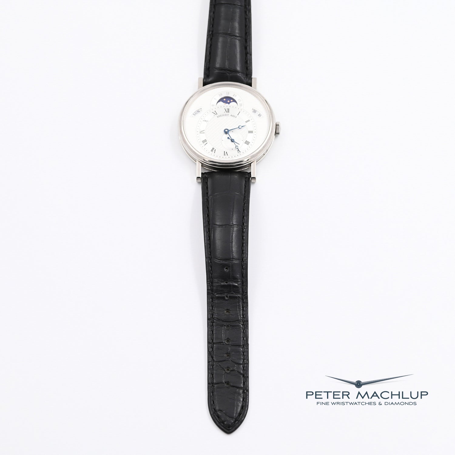 18ct White Gold Breguet Classique Moonphase Watch - Luxury Swiss Automatic Timepiece with Moon Phase Complication, Date Display & Sapphire Crystal - Perfect for Formal Events, Business Meetings & Collectors
