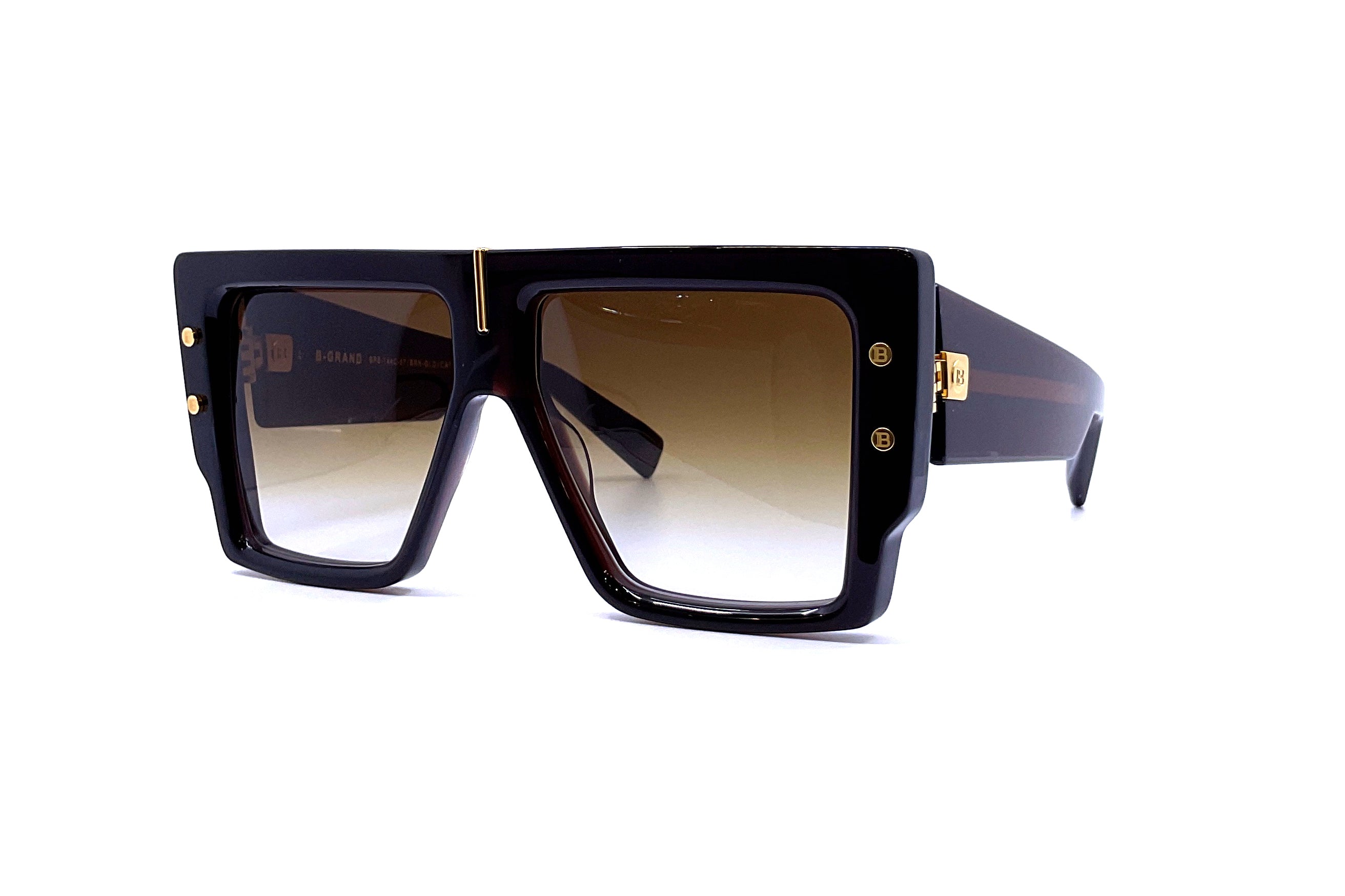 Balmain B Grand Sunglasses - Brown & Gold Luxury Designer Shades for Men & Women | Perfect for Outdoor Activities, Travel & Fashion Accessories