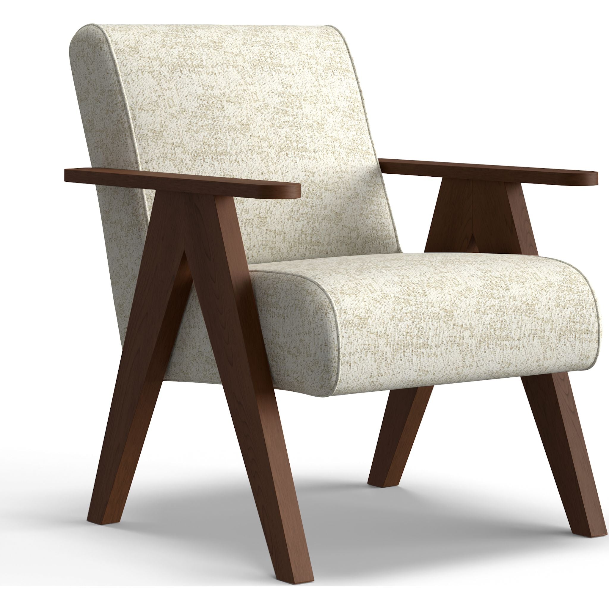 Bayden Accent Chair - Modern Parchment Upholstered Living Room Chair with Solid Wood Legs, Comfortable Lounge Seating for Home, Office or Reading Nook