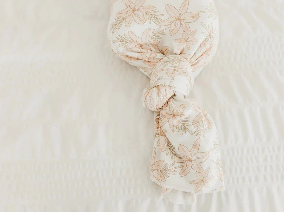 Copper Pearl Knit Swaddle Blanket - Soft Baby Wrap for Newborns & Infants - Perfect for Swaddling, Nursing & Stroller Use - Kiana Collection