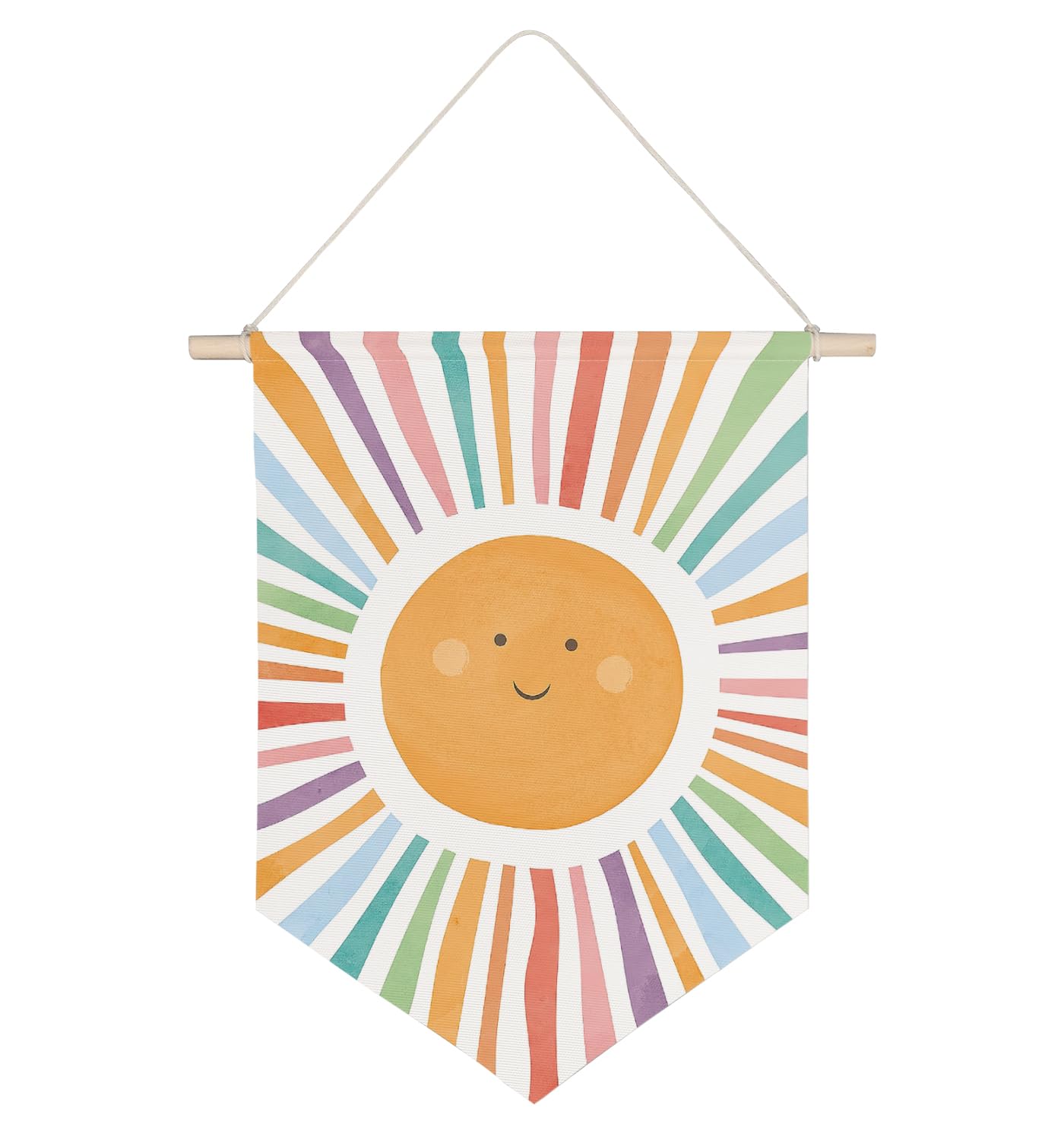Bohemian Sunshine Canvas Banner - Colorful Hanging Pennant Wall Flag for Home, Nursery, Kids Room Decor | Perfect for Boho Bedroom, Baby Shower, Party & Outdoor Events
