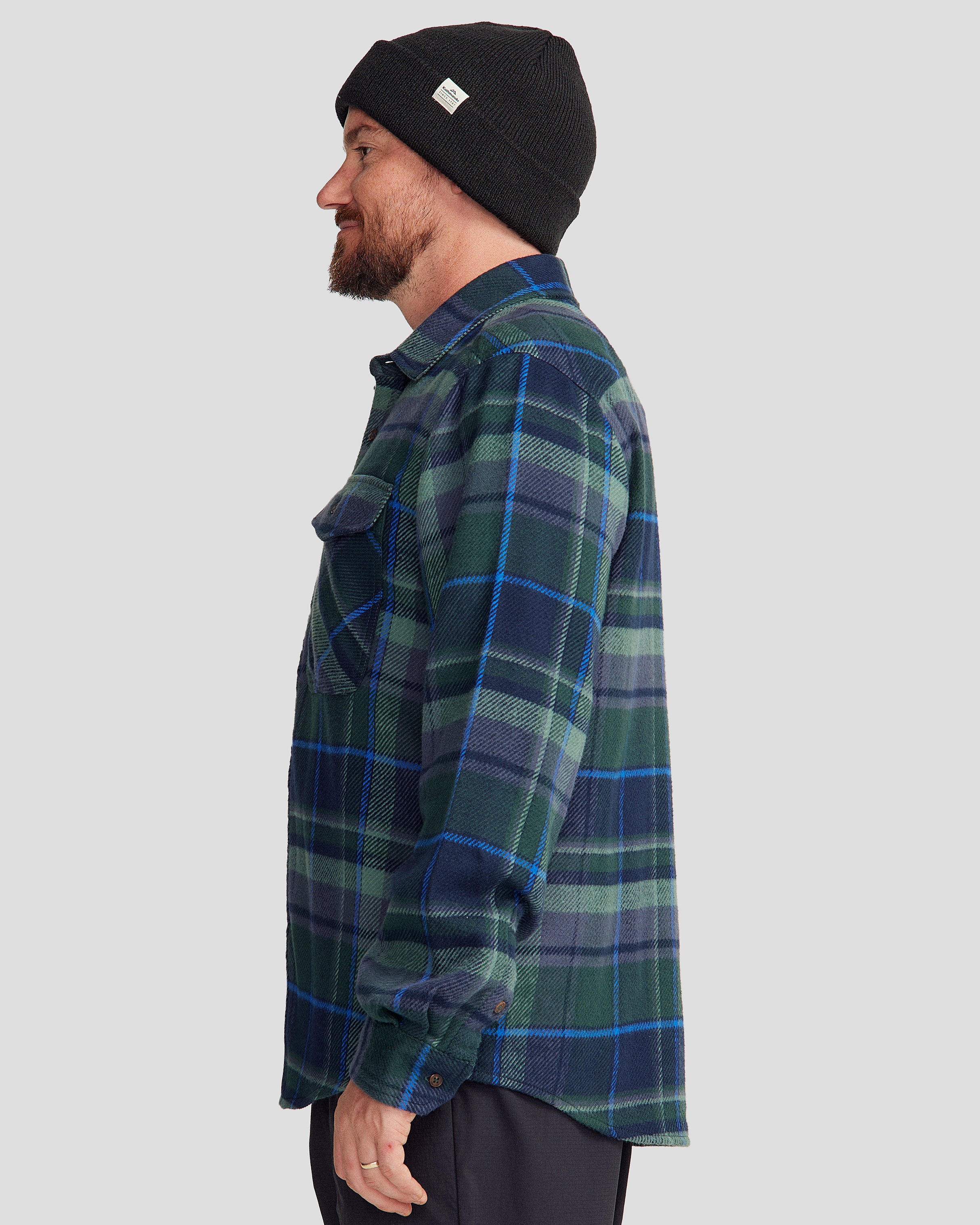 Men's Huntly Long Sleeve Plaid Shirt - Deep Forest Checkered Flannel for Outdoor Camping & Casual Wear