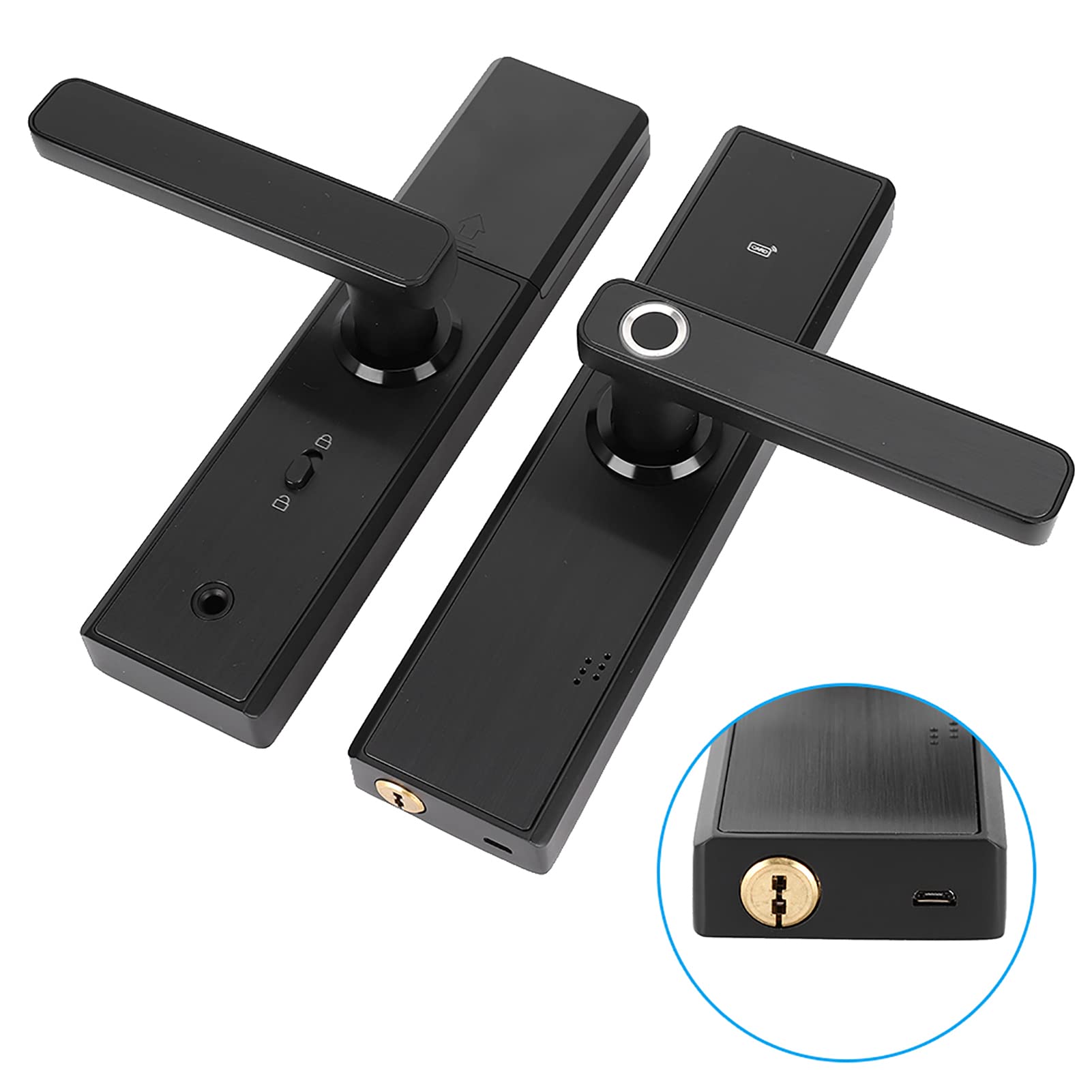 Smart Fingerprint Door Lock - Biometric, Password & IC Card Access, Intelligent Recognition, Quick Entry with Mechanical Key - Ideal for Homes, Apartments & Offices