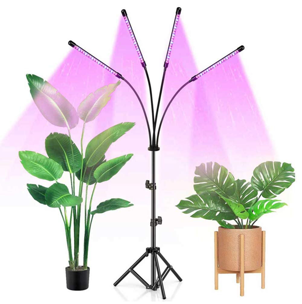 Full Spectrum LED Grow Light with Tripod Stand & Timer - Indoor Plant Light for Flowers, Herbs, and Vegetables - Perfect for Hydroponics, Greenhouses, and Home Gardening