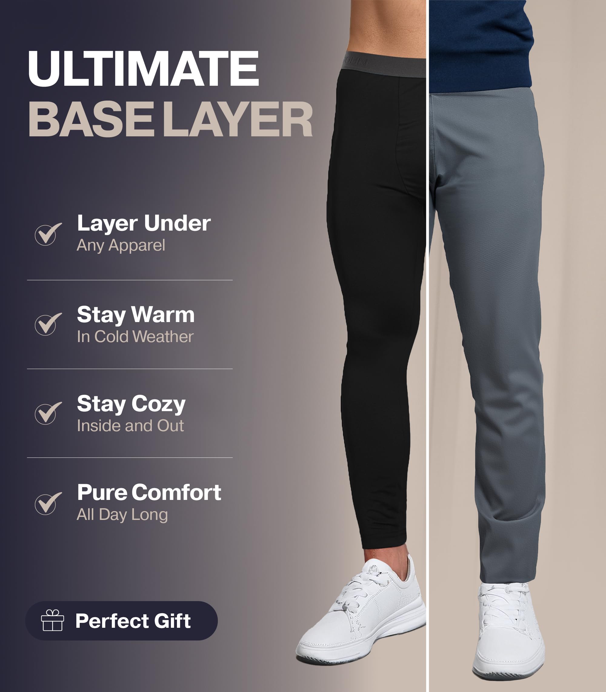 Thermajohn Men's Thermal Underwear Set - Long Johns & Leggings for Cold Weather - Warm Base Layer for Winter, Outdoor Activities & Work