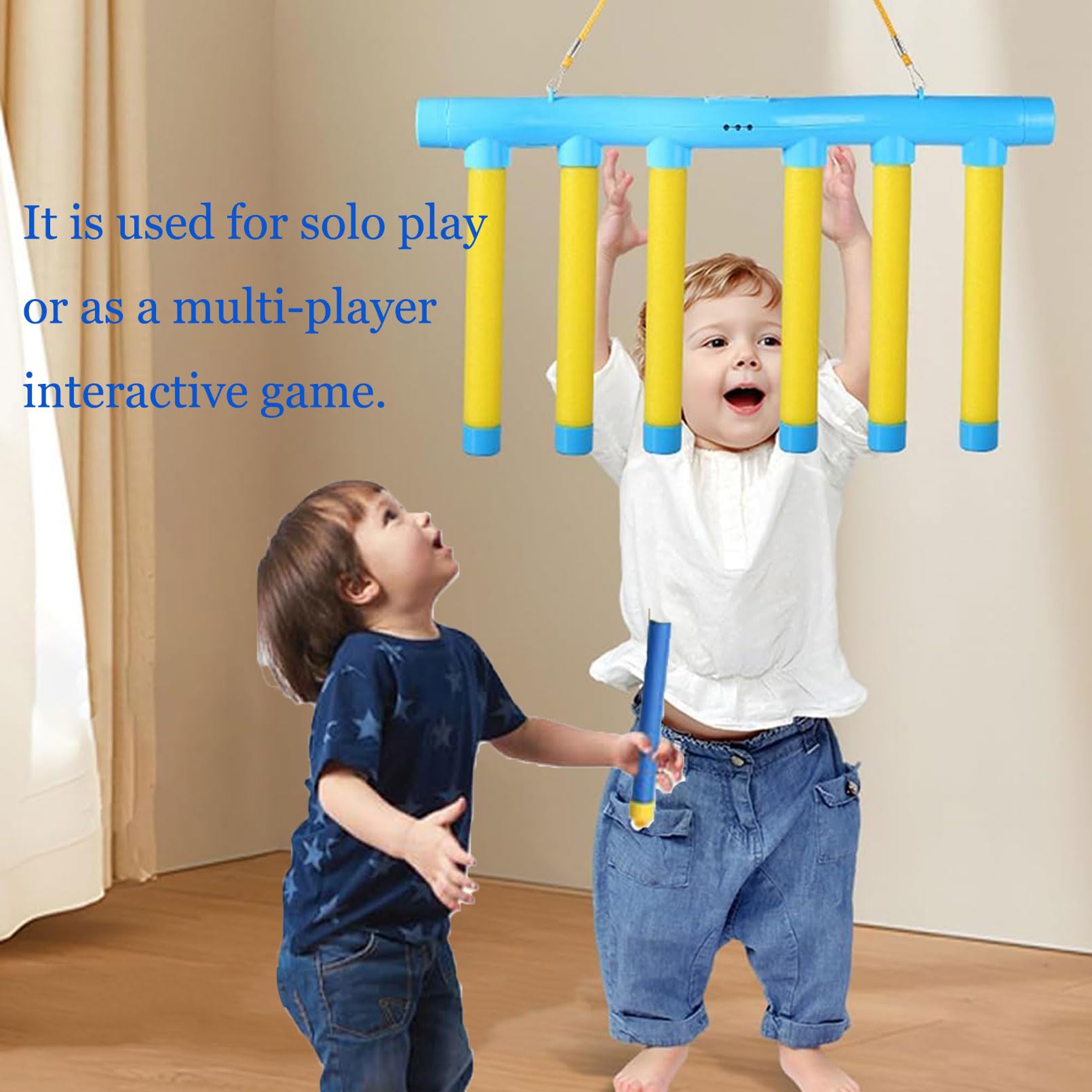 **Reflex Challenge Game - 2025 New Drop Stick Game for Adults & Kids - Hand-Eye Coordination Toy with 3 Adjustable Speeds (Blue) - Fun Family Party & Indoor Activity Game**