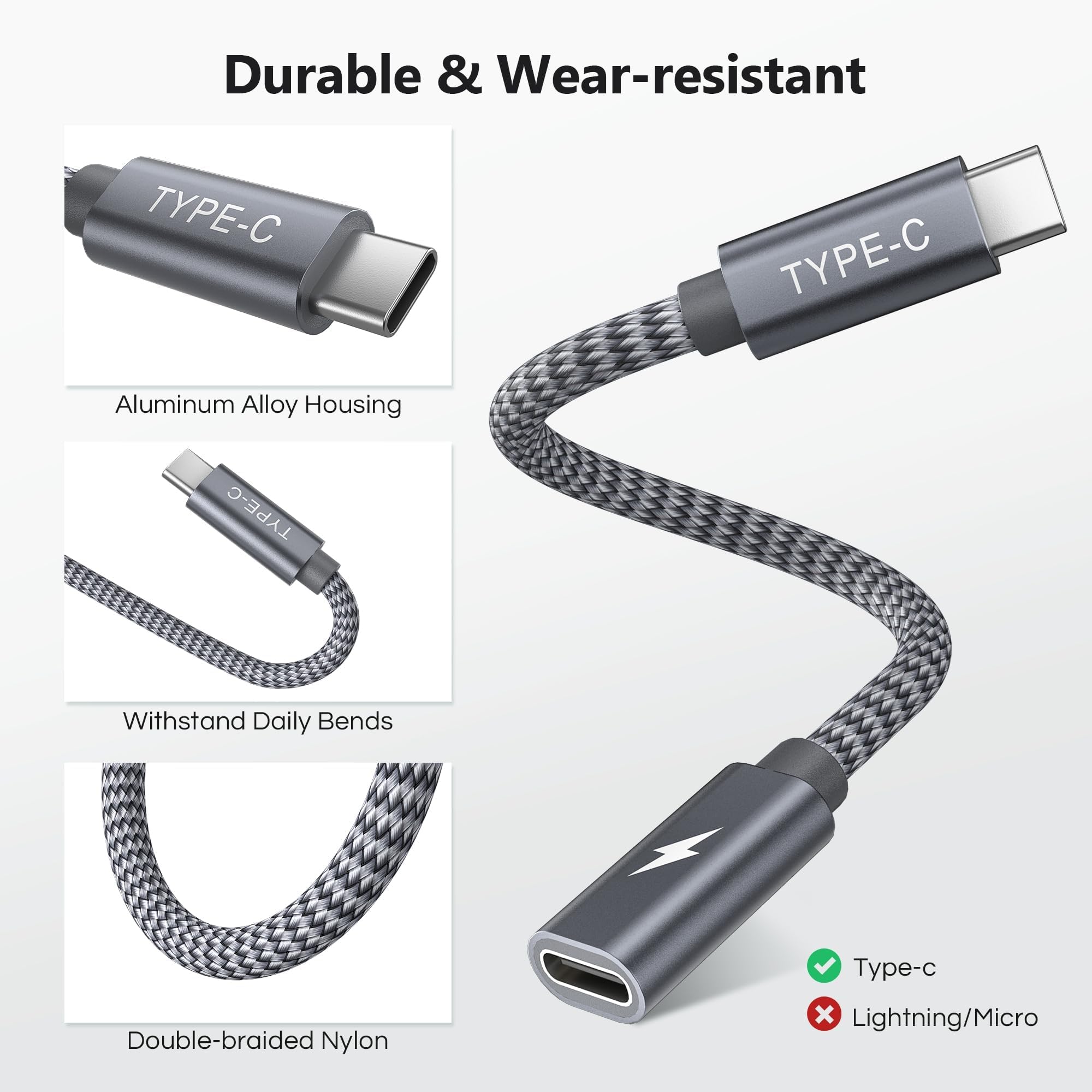 RUXELY 3-Pack USB C Data Blocker Adapter - 60W Charge Only Type-C Cable for iPhone 16, Apple 15, Samsung Galaxy S25/S24, iPad Air - Protect Against Juice Jacking & Data Theft - Perfect for Travel, Public Charging & Secure Power Banks