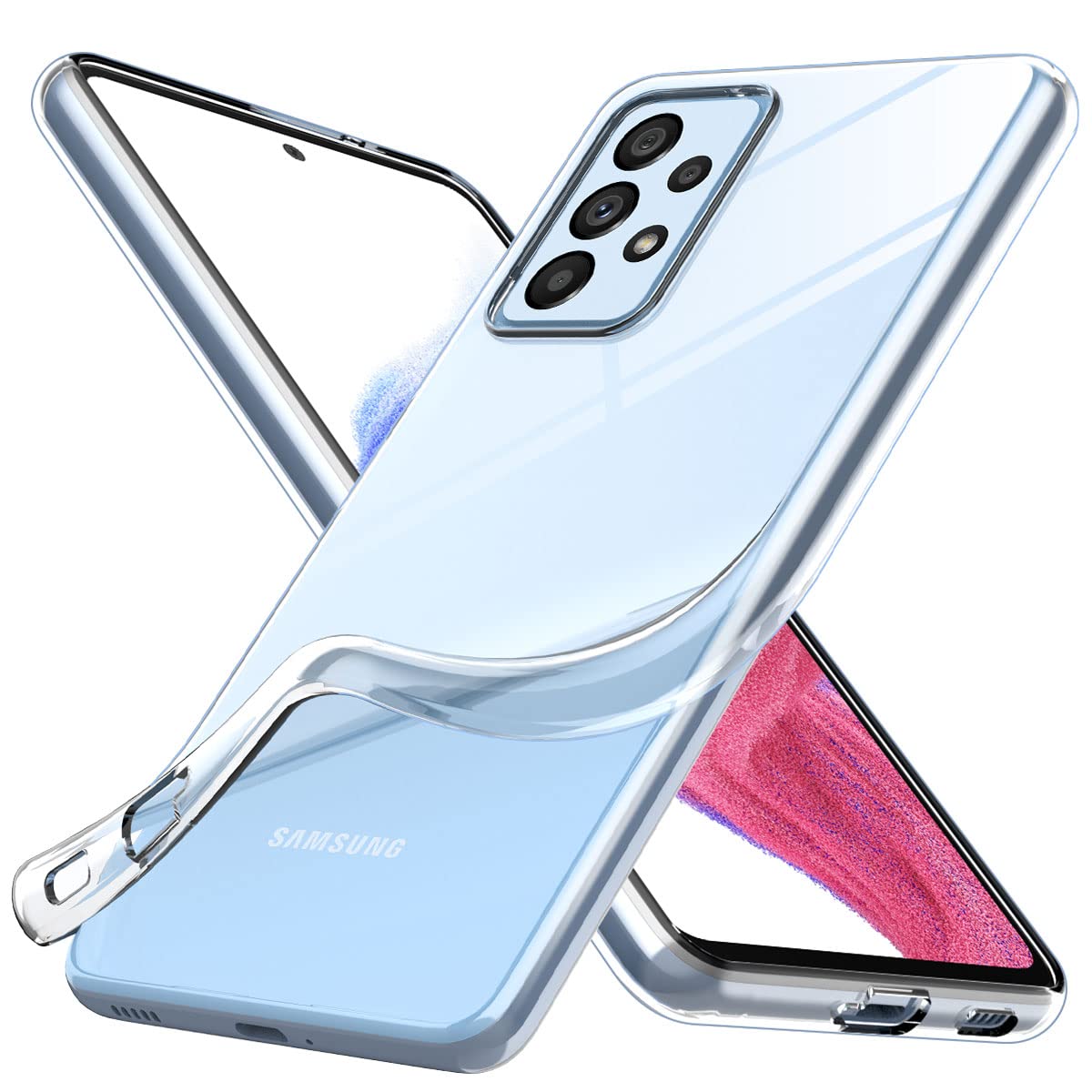 Crystal Clear Samsung Galaxy A53 Case - Soft Slim Fit Transparent TPU Protective Cover | Scratch-Resistant, Shockproof & Comfort Grip | Perfect for Everyday Use, Work & Travel