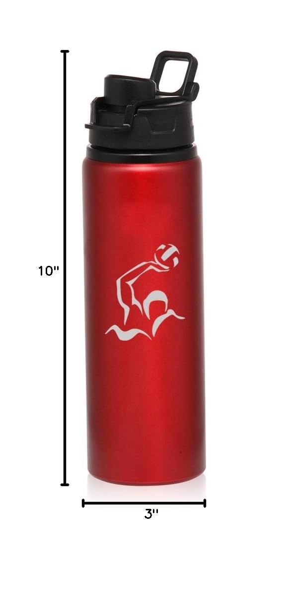 25 oz Aluminum Sports Water Bottle - Leak Proof, BPA Free, Insulated for Hot & Cold Drinks - Perfect for Travel, Gym, Hiking & Water Polo