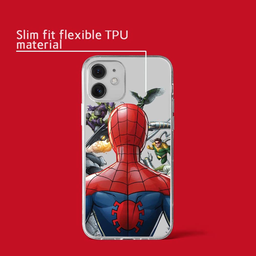 Official Marvel Spider-Man iPhone 12 Mini Case - Licensed Transparent Slim Fit Phone Cover with Premium Protection | Perfect for Everyday Use, Superhero Fans & Marvel Collectors
