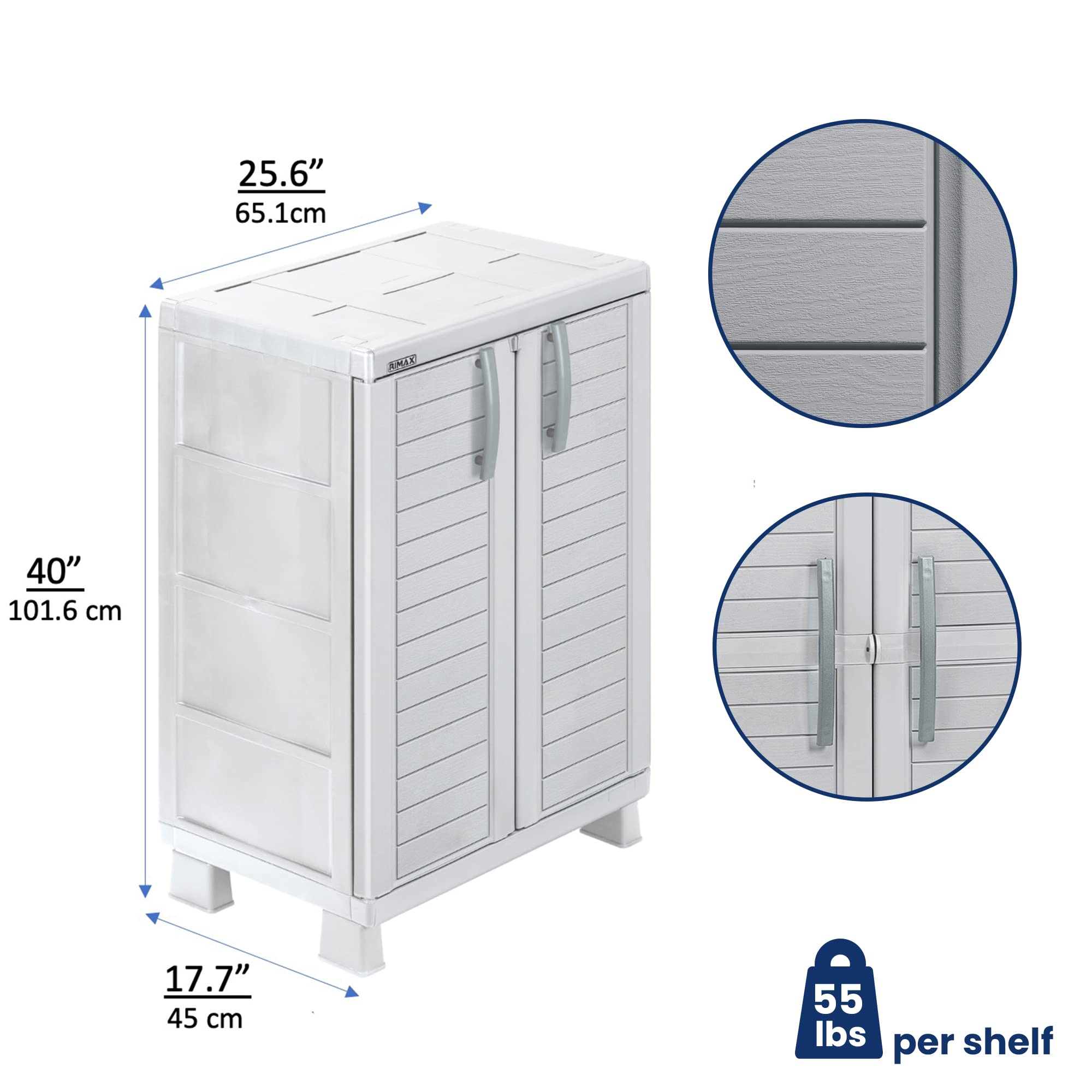11567 Medium Grey Outdoor Storage Box - Weatherproof & Durable for Patio, Garden, Backyard Organization (Perfect for Cushions, Toys & Pool Accessories)