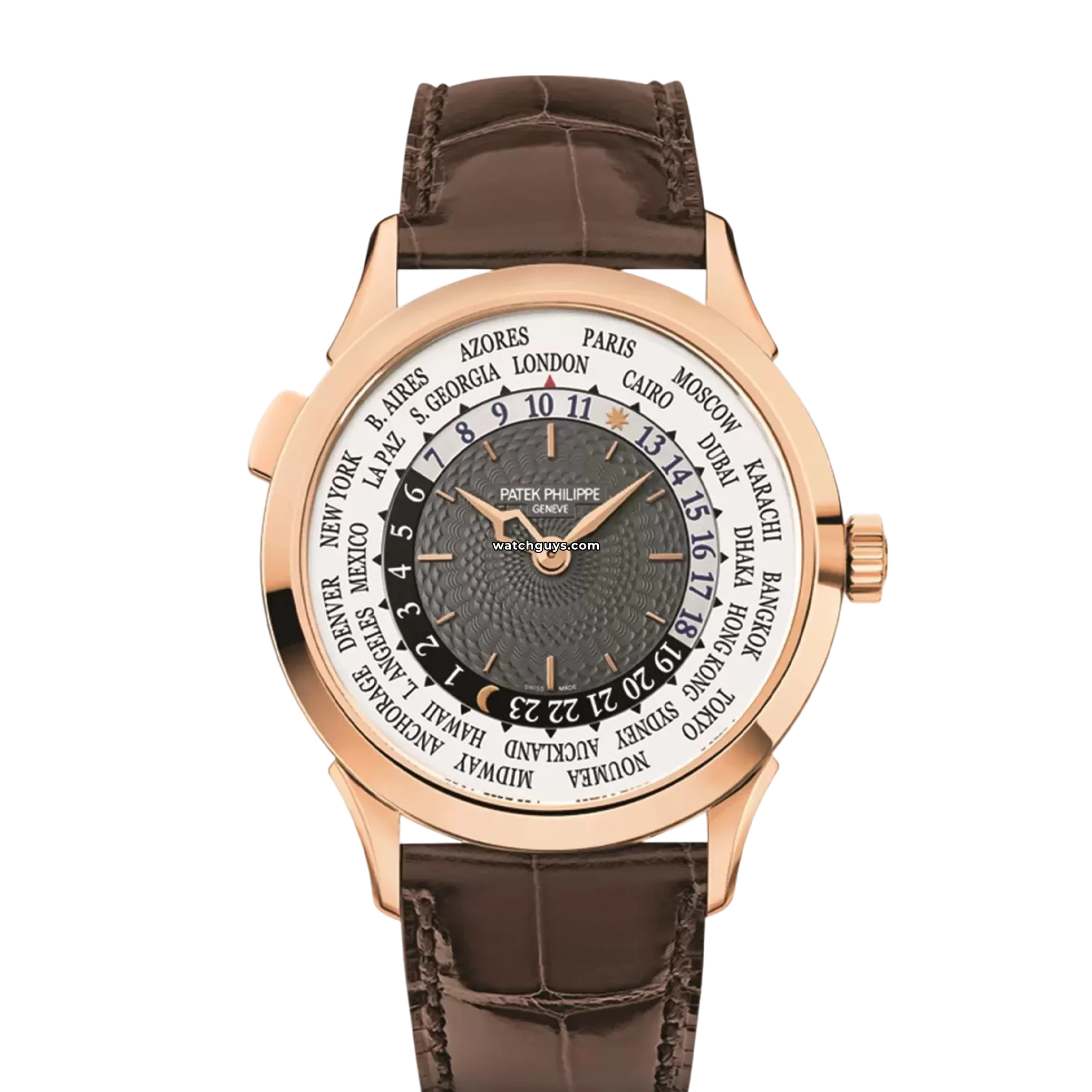 Patek Philippe Complications World Time 5230R-001 18K Rose Gold Men's Watch - Luxury Timepiece for Business & Travel
