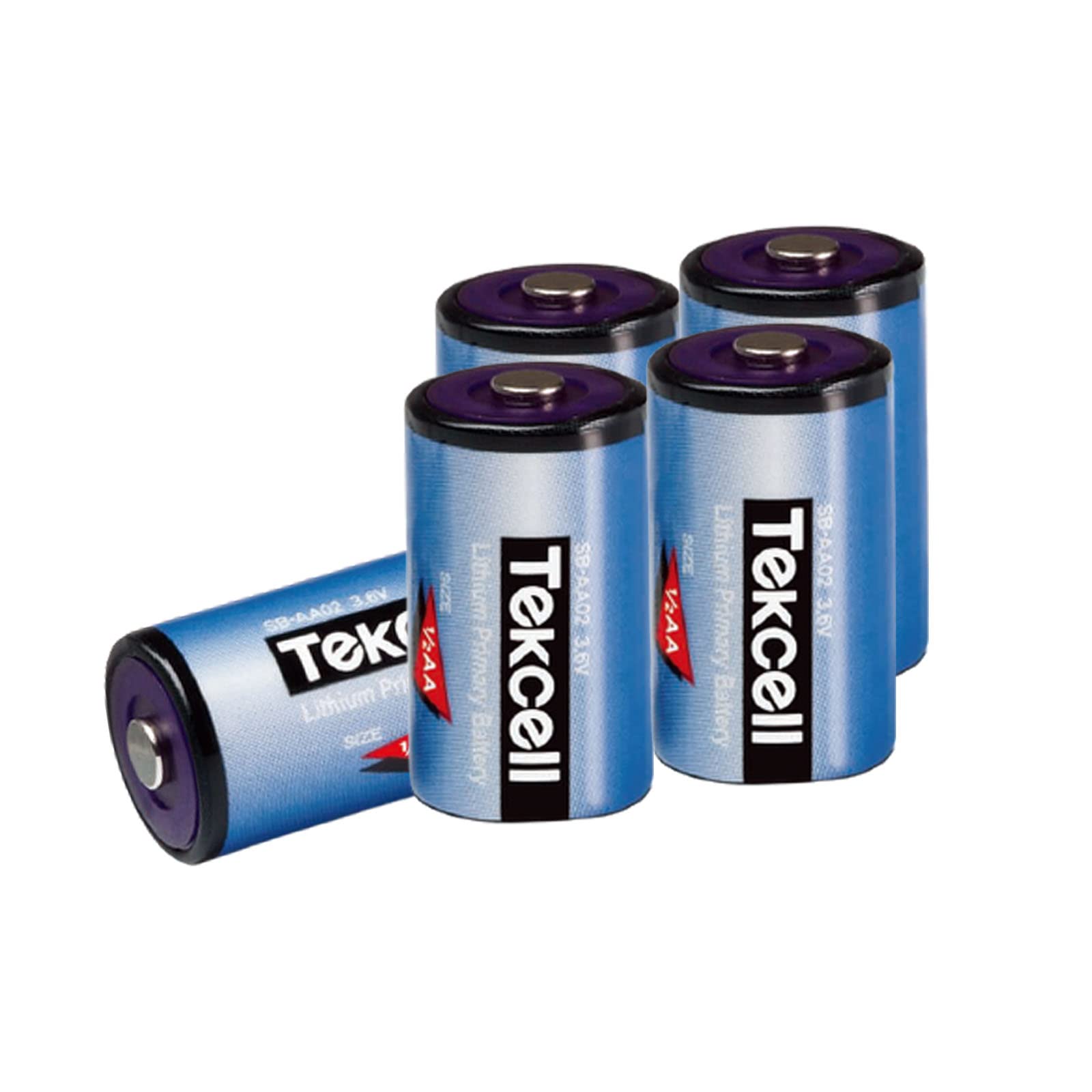 5 Pack Tekcell SB-AA02 1/2 AA 3.6V 1200mAh Lithium Batteries - Replacement for ADT LS14250 PLC Battery - Ideal for Security Systems, Medical Devices & Industrial Equipment