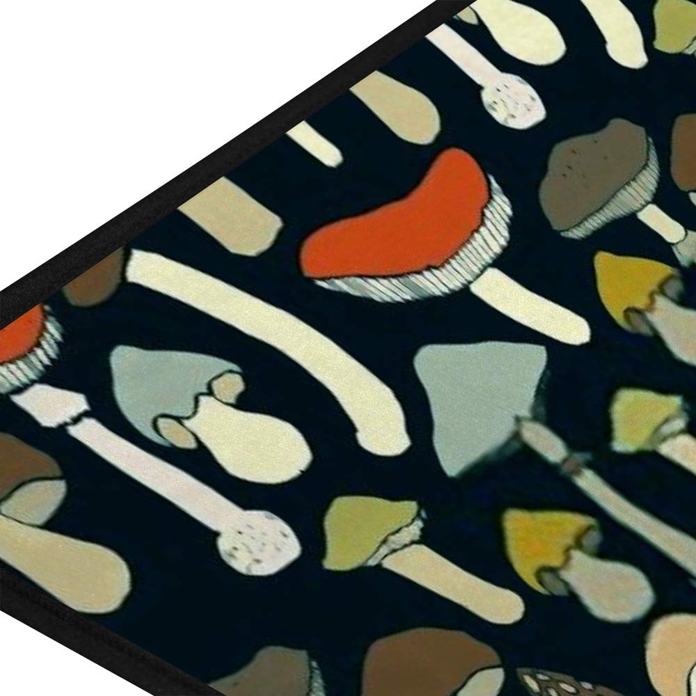 Non-Slip Kitchen Rugs with Mushroom Design - Waterproof Rubber Backing Soft Floor Mat (39x20 Inch) - Machine Washable for Easy Cleaning | Perfect for Kitchen, Laundry Room & Entryway Decor