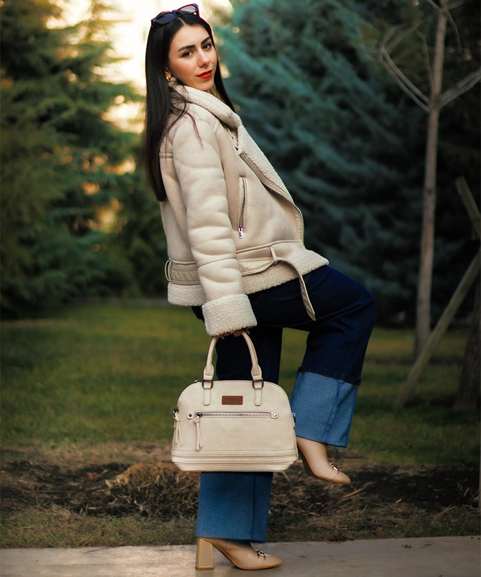 Wrangler Dome Satchel Crossbody Bag for Women & Men - Durable Leather Shoulder Bag - Perfect for Travel, Work & Everyday Use