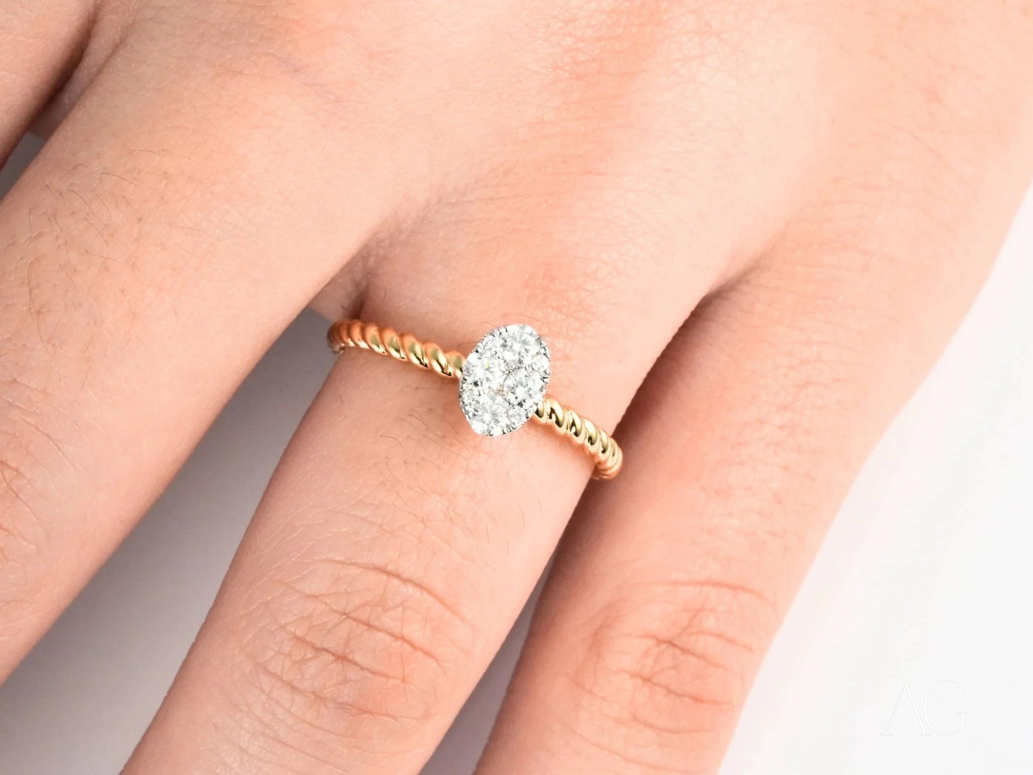 Twist of Brilliance Engagement Ring - Elegant Diamond Wedding Band for Women - Perfect for Proposals, Anniversaries & Special Occasions
