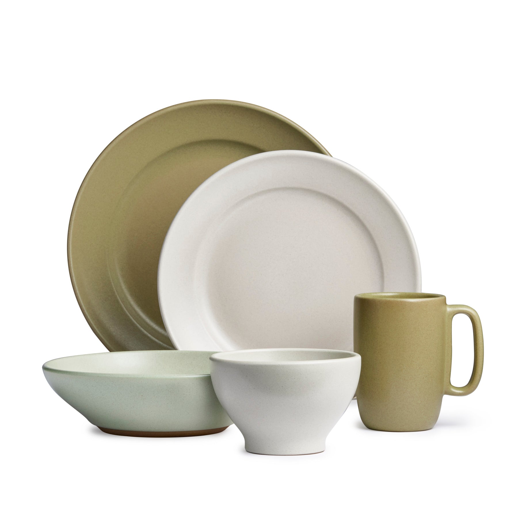Milvia 5-Piece Dinnerware Set - Porcelain Plates, Bowls & Mugs - Elegant Dinnerware for Home, Restaurant & Party Use
