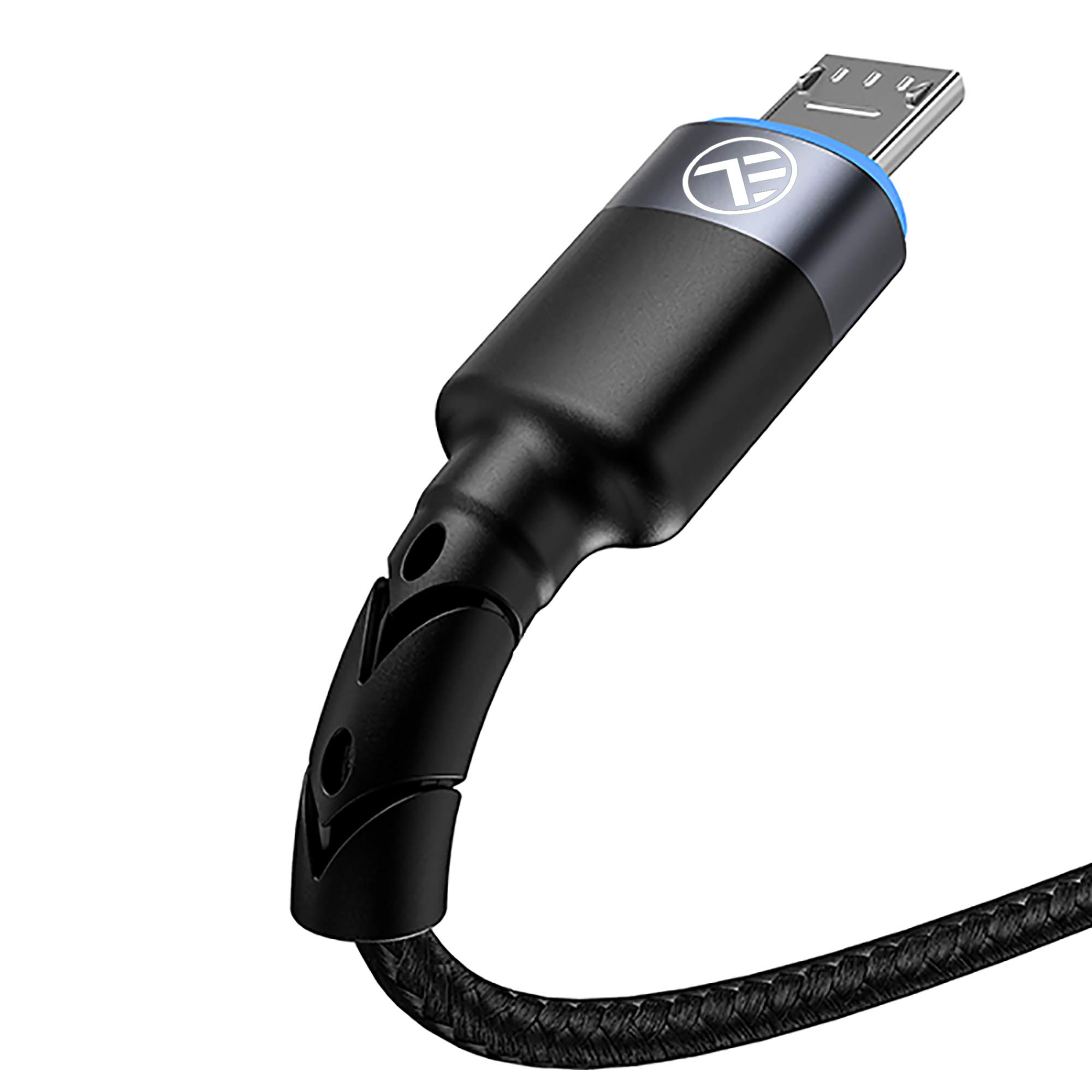 TELLUR Durable Nylon Braided USB to Micro USB Cable 1.2M with LED Light - Fast Charging & Data Sync for Android Phones, Tablets, Power Banks - Perfect for Home, Office & Travel Use