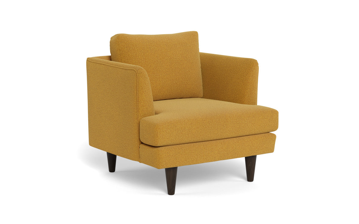 Rainey 35 Armchair - Modern Accent Chair for Living Room, Bedroom & Office - Comfortable Upholstered Lounge Chair with Wooden Legs - Perfect for Reading, Relaxing & Home Decor