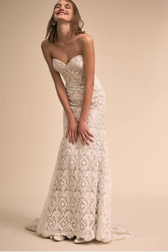 BHLDN Whispers & Echoes Lilac Wedding Gown - Elegant Lace Bridal Dress for Romantic Ceremonies & Evening Receptions
