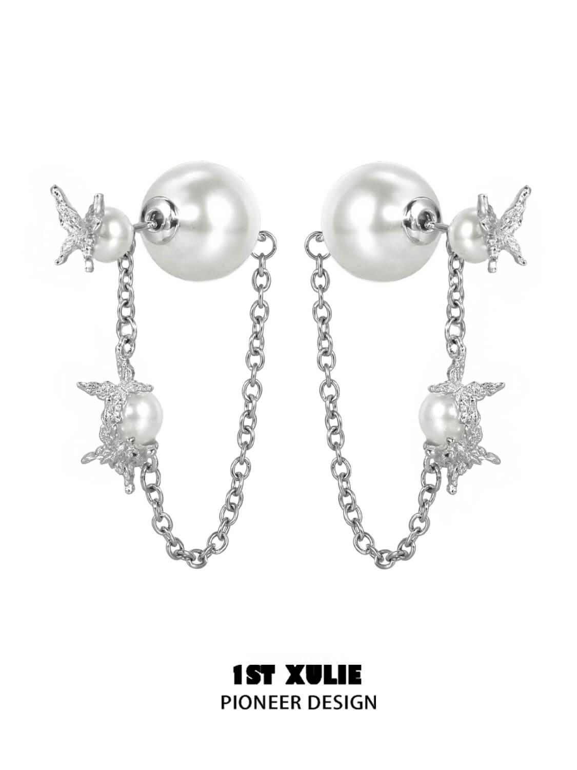 Whiterfly S925 Sterling Silver 18K Gold Plated Pearl Earrings for Women - Elegant Pearl Jewelry Gift for Wedding, Party & Special Occasions