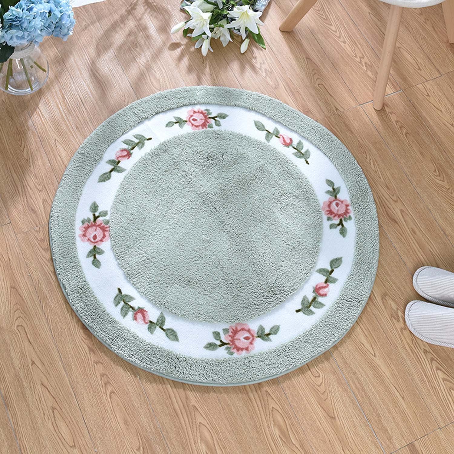 35 Inch Non-Slip Round Chair Mat for Hardwood Floors - Thick Washable Desk Mat Protects Office, Home & Bedroom Floors - Durable Soft Carpet for Rolling Chairs (Perfect for Home Office, Living Room & Workspace)