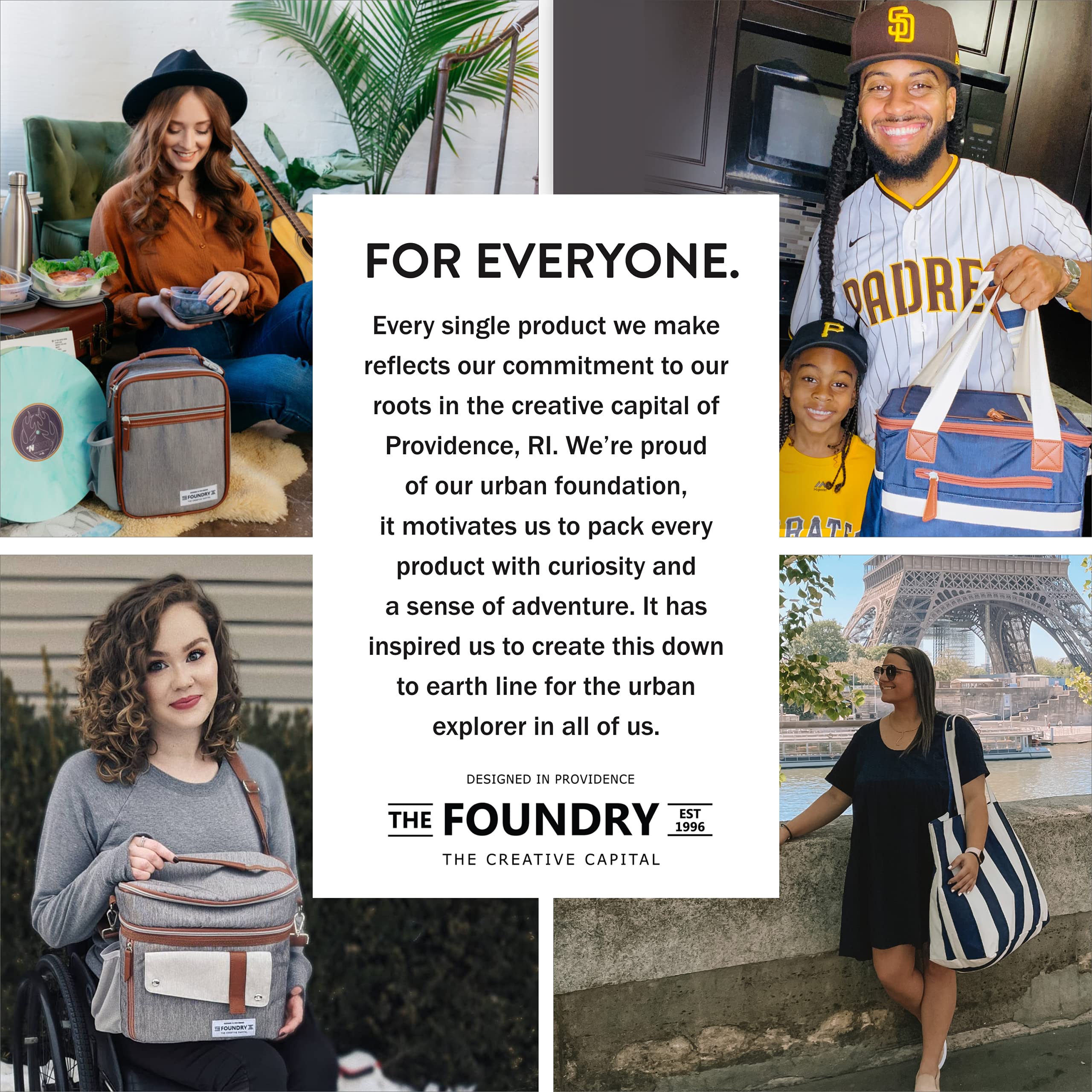 **Fit & Fresh Foundry Insulated Lunch Bag with 2 BPA-Free Food Containers - Reusable Lunch Box & Soft Mini Cooler for School, Work, Picnics & Travel - Grey**    *(Perfect for keeping meals fresh at the office, school lunches, outdoor adventures, or road trips!)*