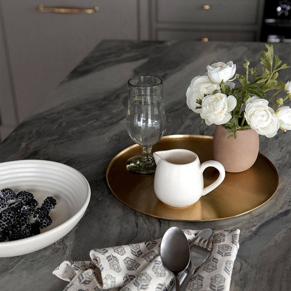 Handcrafted Brass Serving Tray - Elegant Decorative Tray for Dining, Entertaining & Home Decor | Perfect for Tea Service, Jewelry Display & Table Centerpiece