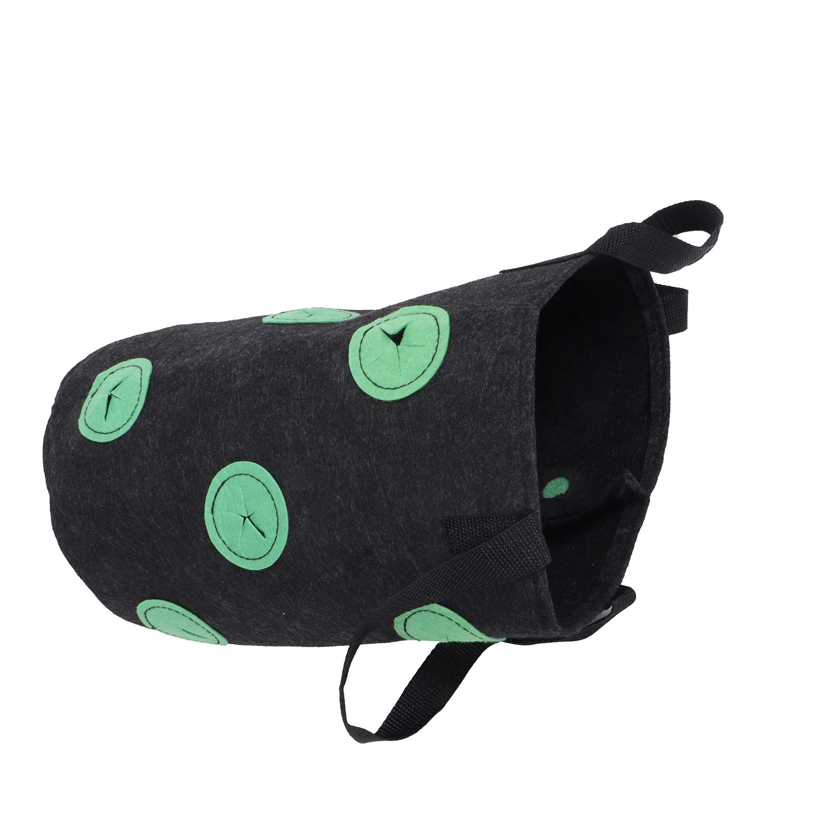 Zerodis 12 Holes Strawberry Planter Bag with Handles - Portable Breathable Felt Growing Pots for Garden, Balcony & Courtyard - Perfect for Growing Strawberries, Herbs & Flowers (Black)