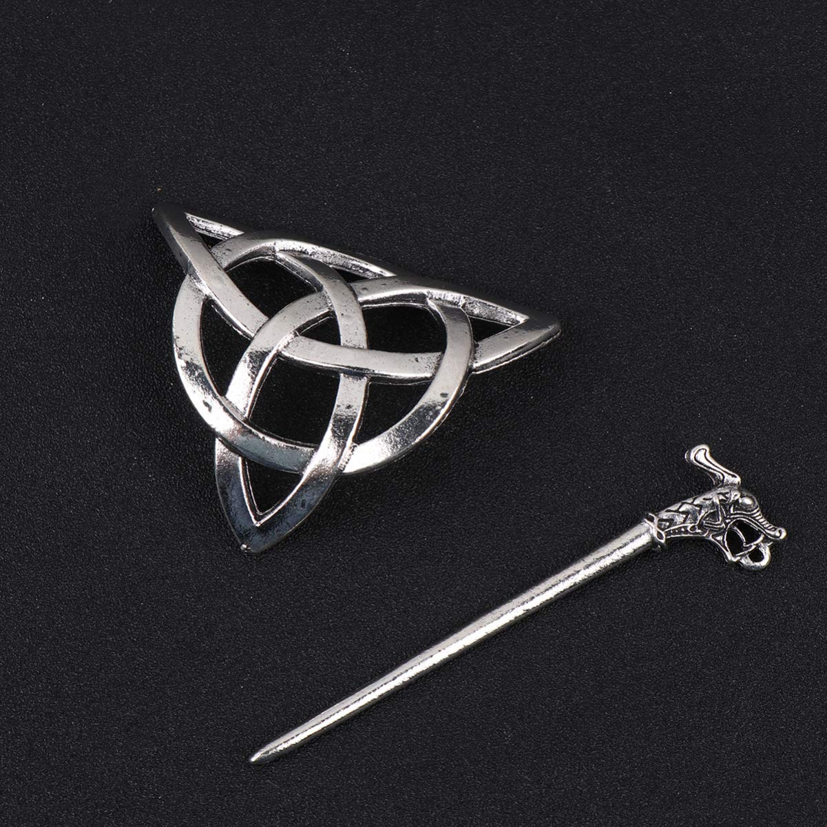 2Pcs Vintage Irish Hair Clips - Viking Style Metal Hair Slide Pins for Women & Men - Perfect for Weddings, Cosplay, and Medieval Themed Events