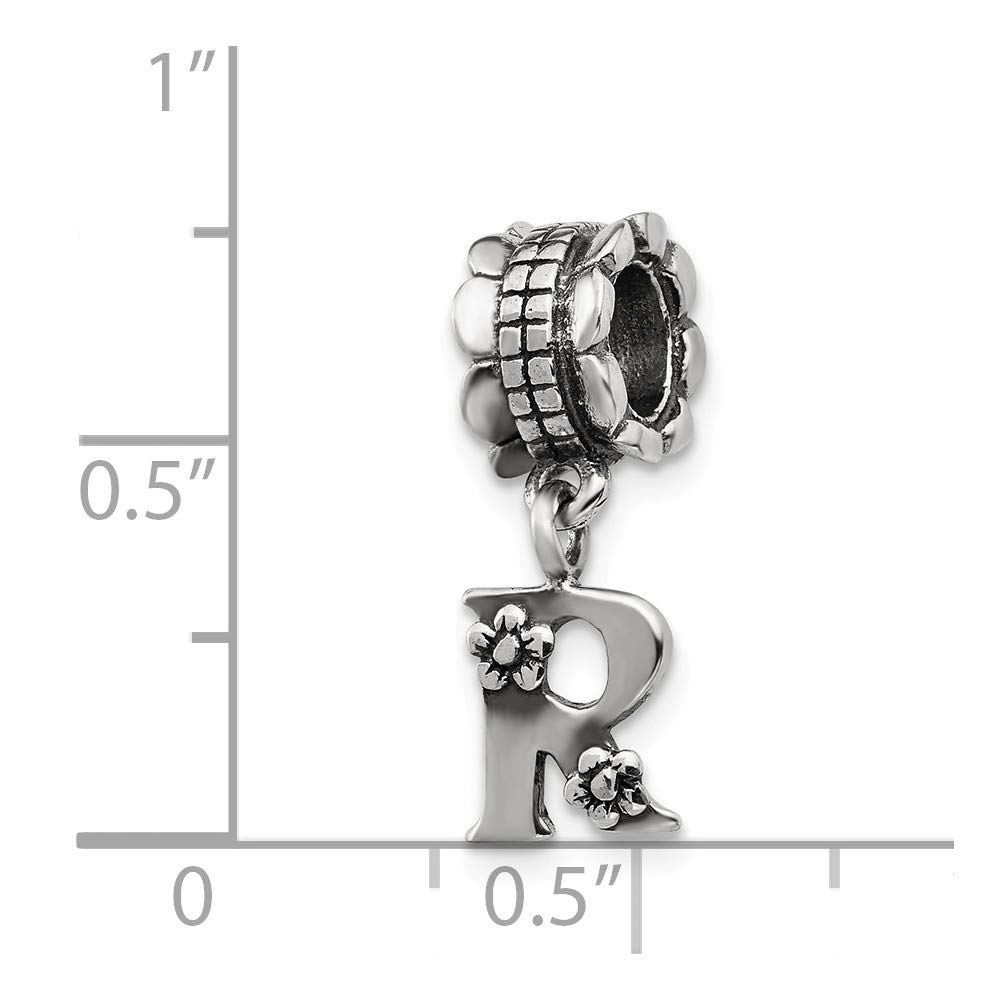 Sterling Silver Letter A Dangle Bead Charm - Elegant Initial Pendant for Necklace, Bracelet & Jewelry Making - Perfect for Gifts, DIY Crafts & Personalized Accessories