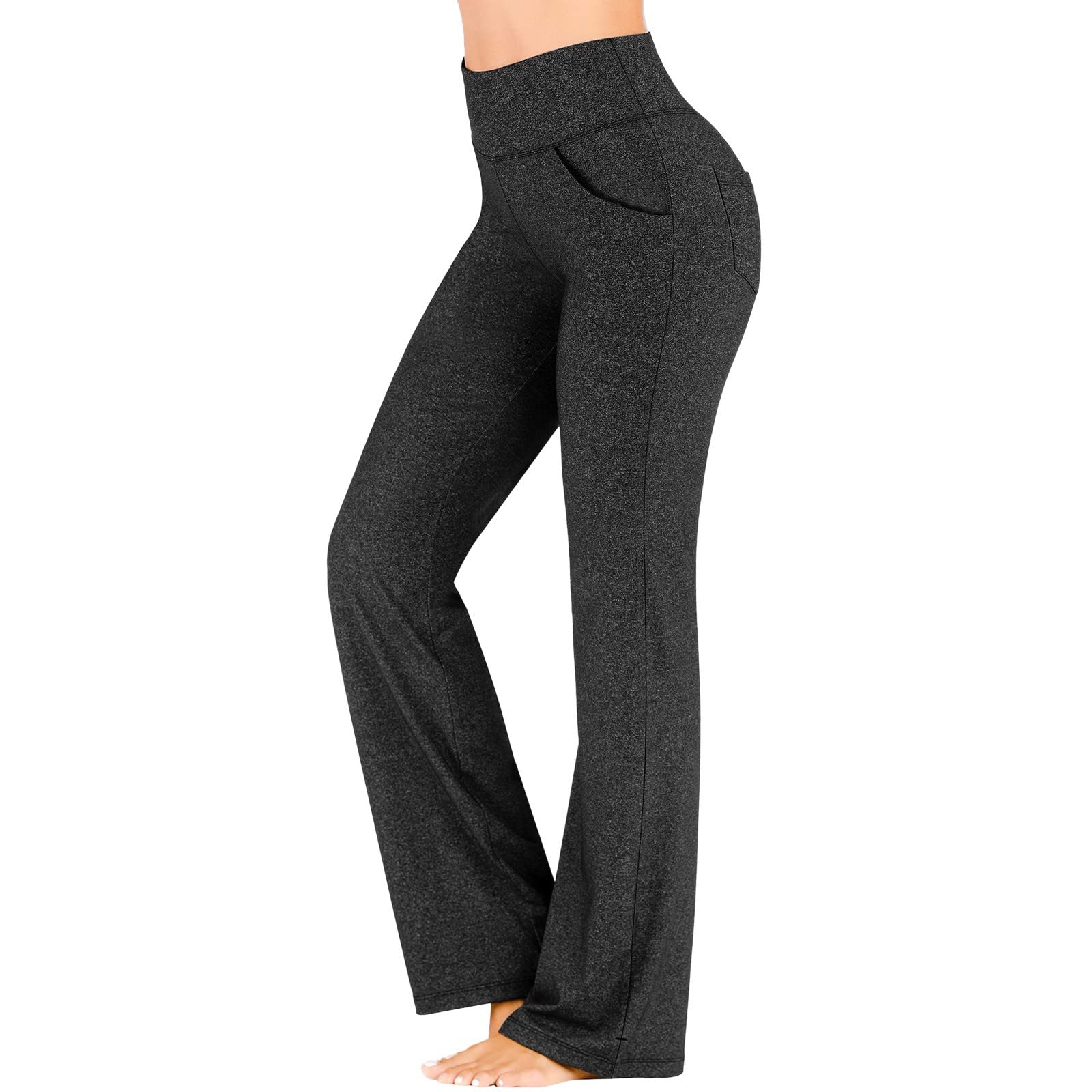 High Waist Bootcut Yoga Pants for Women - Tummy Control & Butt Lifting Flare Leggings with Pockets - Perfect for Workouts, Yoga & Casual Wear