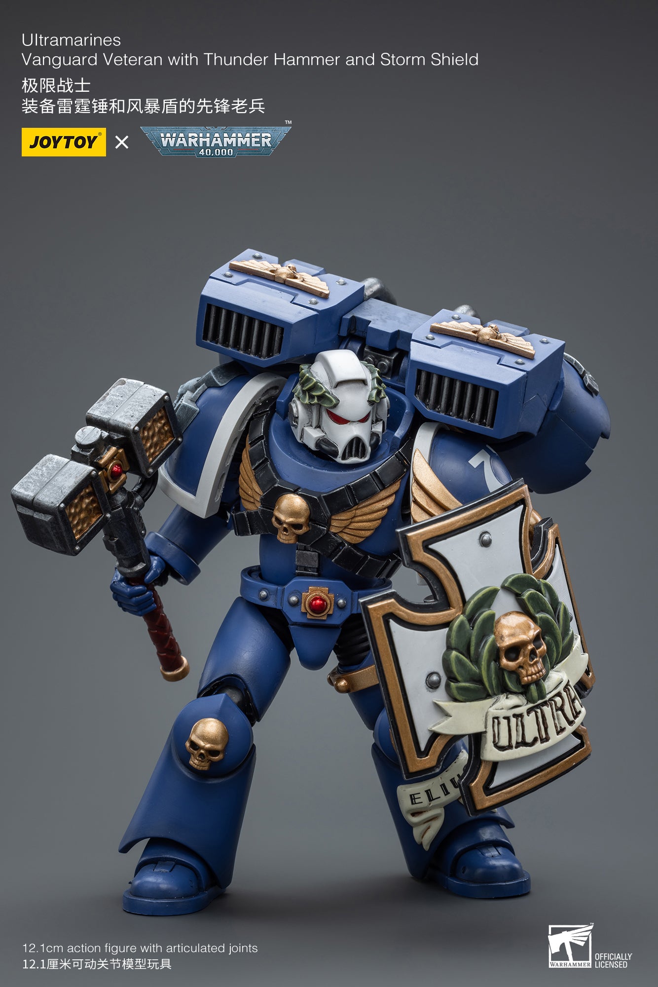 1/18 JOYTOY Warhammer 40K Ultramarines Vanguard Veteran Action Figure - Collectible Miniature for Tabletop Gaming & Display
