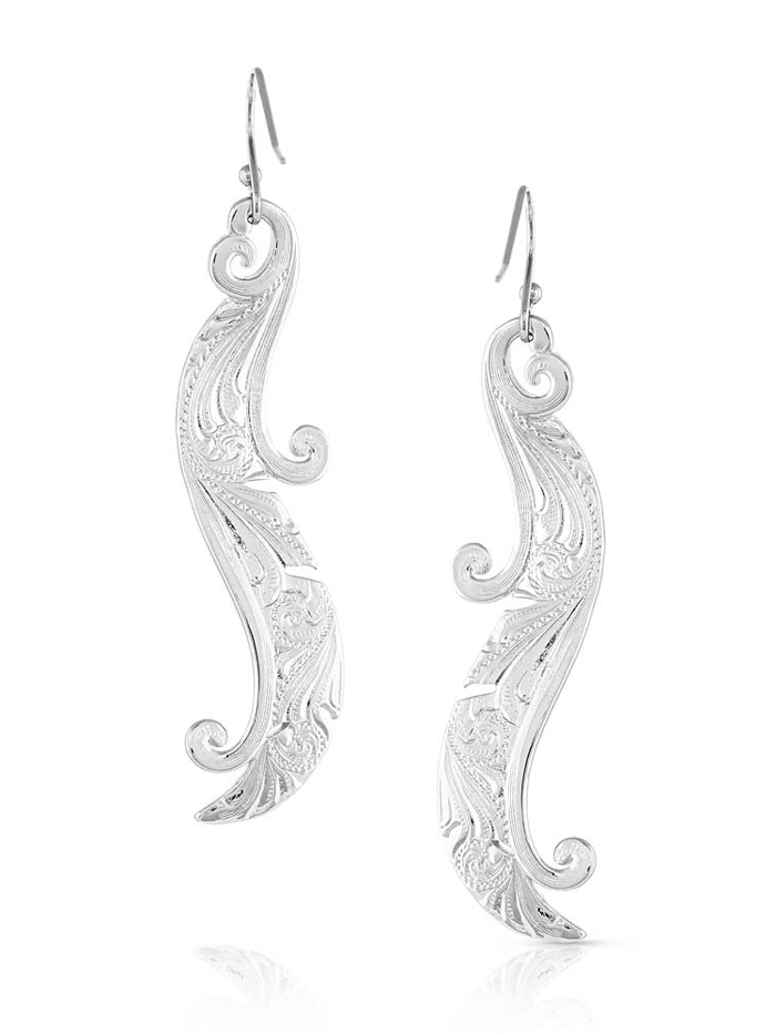 Montana Silversmiths ER4836 Women's Dreamweaver Feather Earrings in Sterling Silver - Perfect for Boho Fashion, Western Style & Everyday Wear