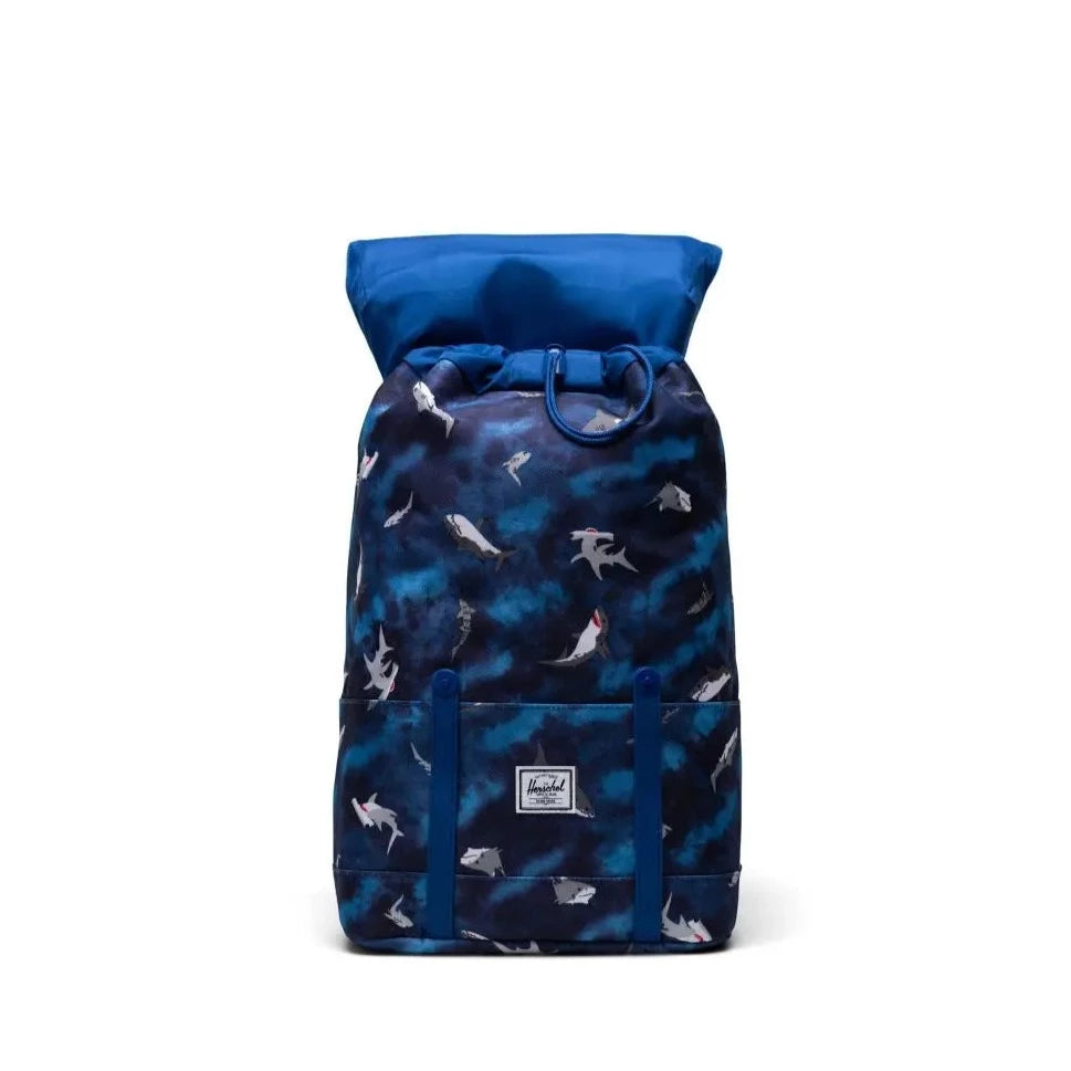 Herschel Sharks Mazarine Blue Retreat Youth Backpack - Stylish School & Travel Backpack for Teens - Perfect for School, College, and Outdoor Adventures