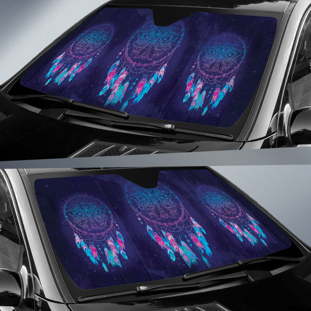 Boho Galaxy Dreamcatcher Car Sun Shade for Windshield - Stylish UV Protection & Heat Shield for Cars, SUVs, Trucks | Perfect for Road Trips, Camping & Summer Travel