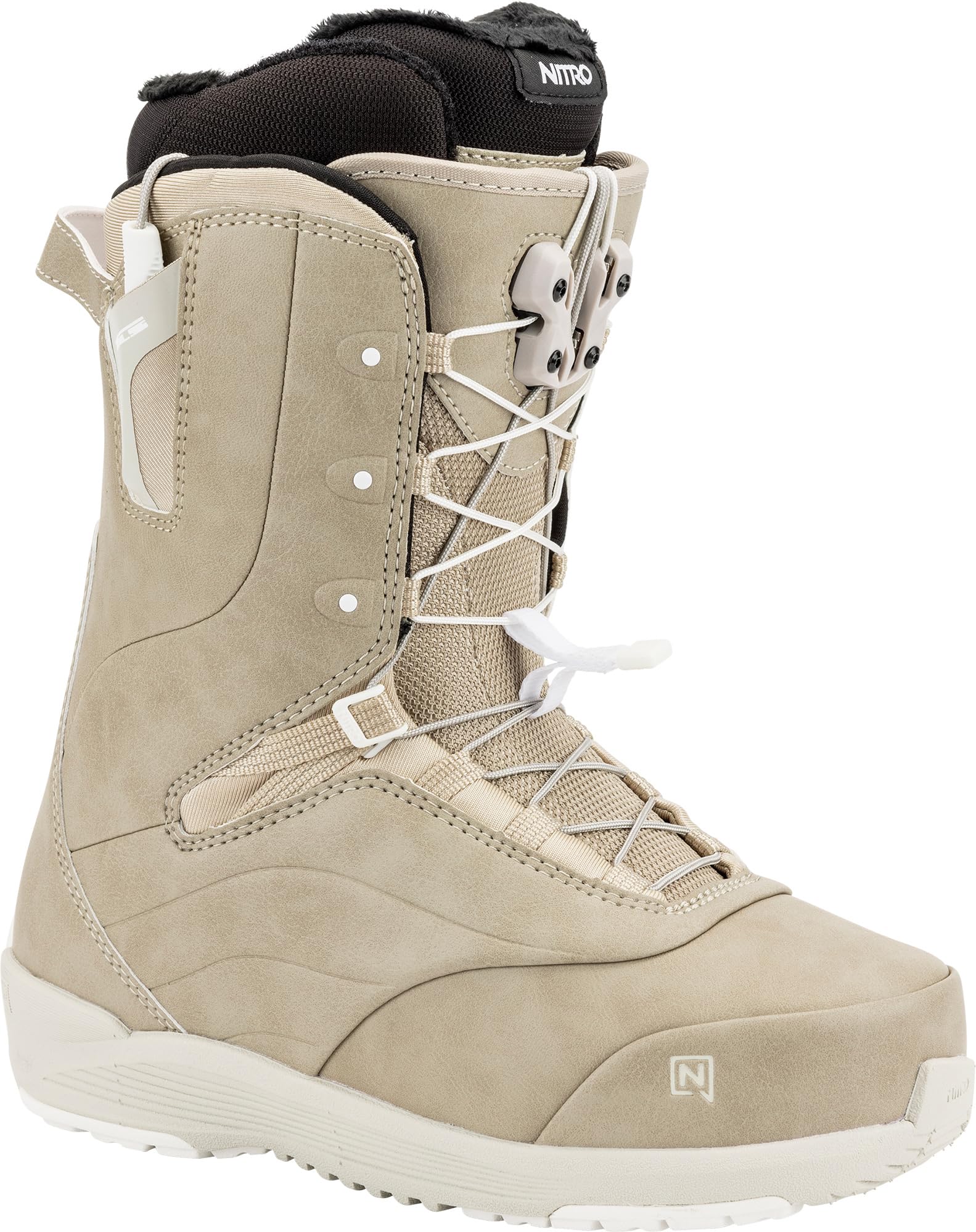 Nitro Crown TLS Women's Snowboard Boots - Size 9.5 (27.0) - Sand Color | Comfortable & Durable for All-Mountain Riding | Perfect for Freestyle, Park & Powder Snowboarding