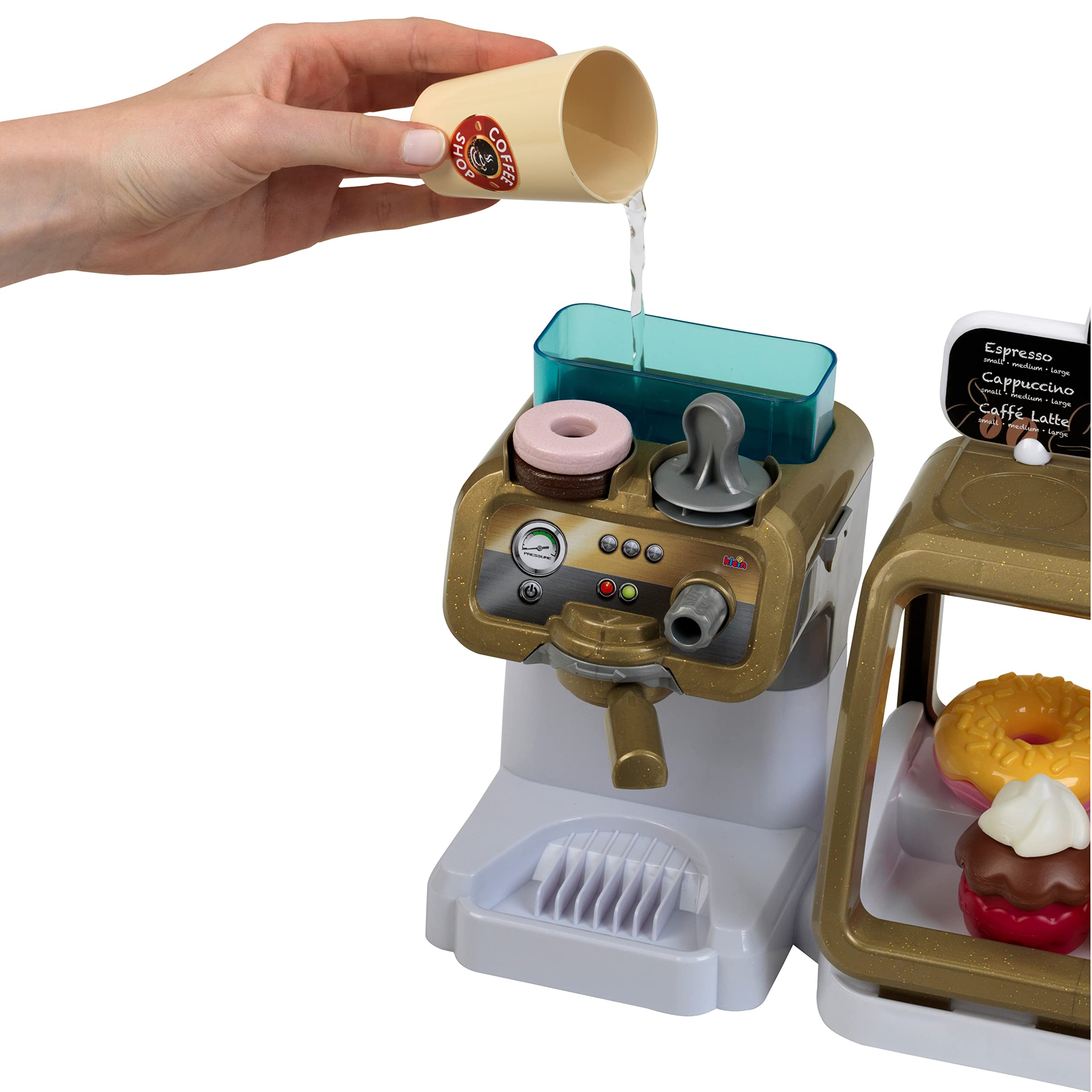Theo Klein Pretend Play Coffee Shop Set - Kids Toy Barista Espresso Machine & Accessories for Imaginative Play - Perfect for Birthday Gifts & Role Play Games (Cafe, Kitchen, Home)