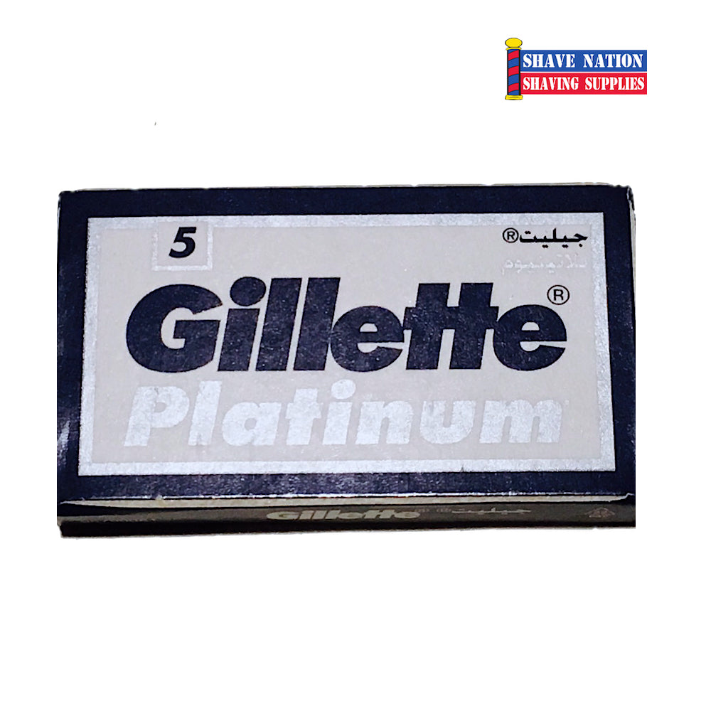 Gillette Platinum Double Edge Safety Razor Blades - 5 Pack for Men's Shaving - Smooth & Precise Hair Removal for Sensitive Skin - Perfect for Home, Travel & Barber Use