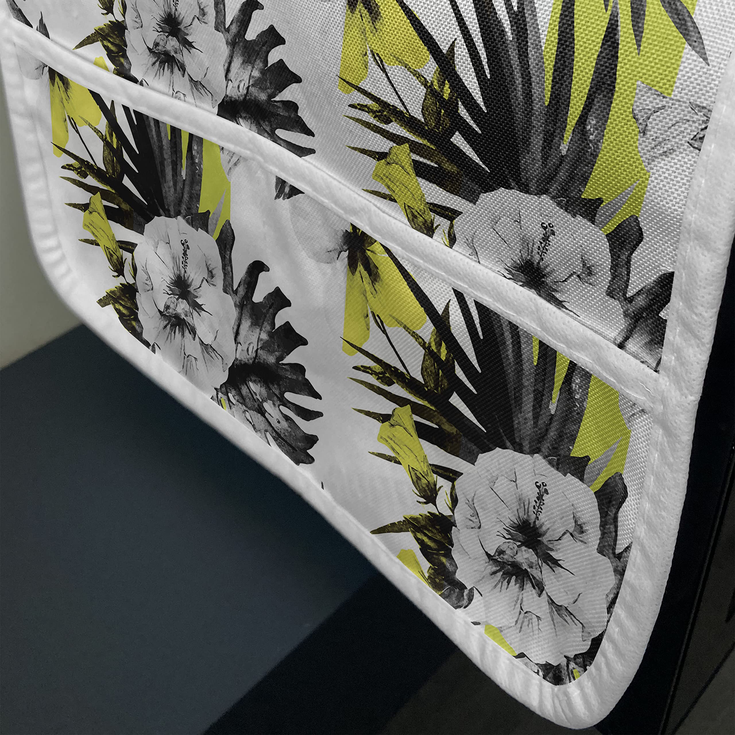 Ambesonne Floral Microwave Cover - Waterproof Hibiscus Design Kitchen Organizer with Pockets, 36