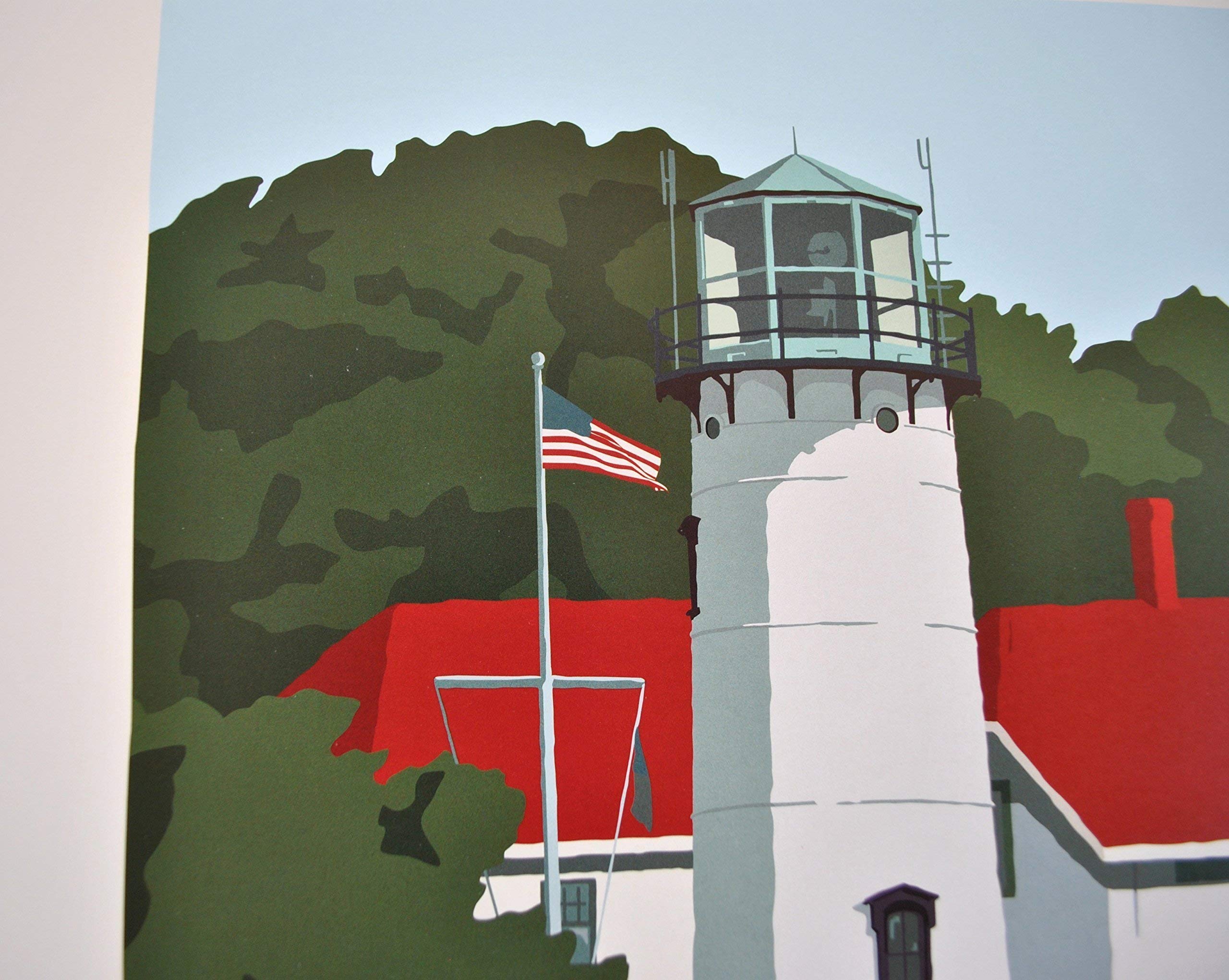 Chatham Light Cape Cod Print - 18x24 Inch Lighthouse Travel Poster Wall Art Decor for Home, Office & Coastal Themed Rooms | Perfect for Beach House, Nautical & Maritime Interior Design