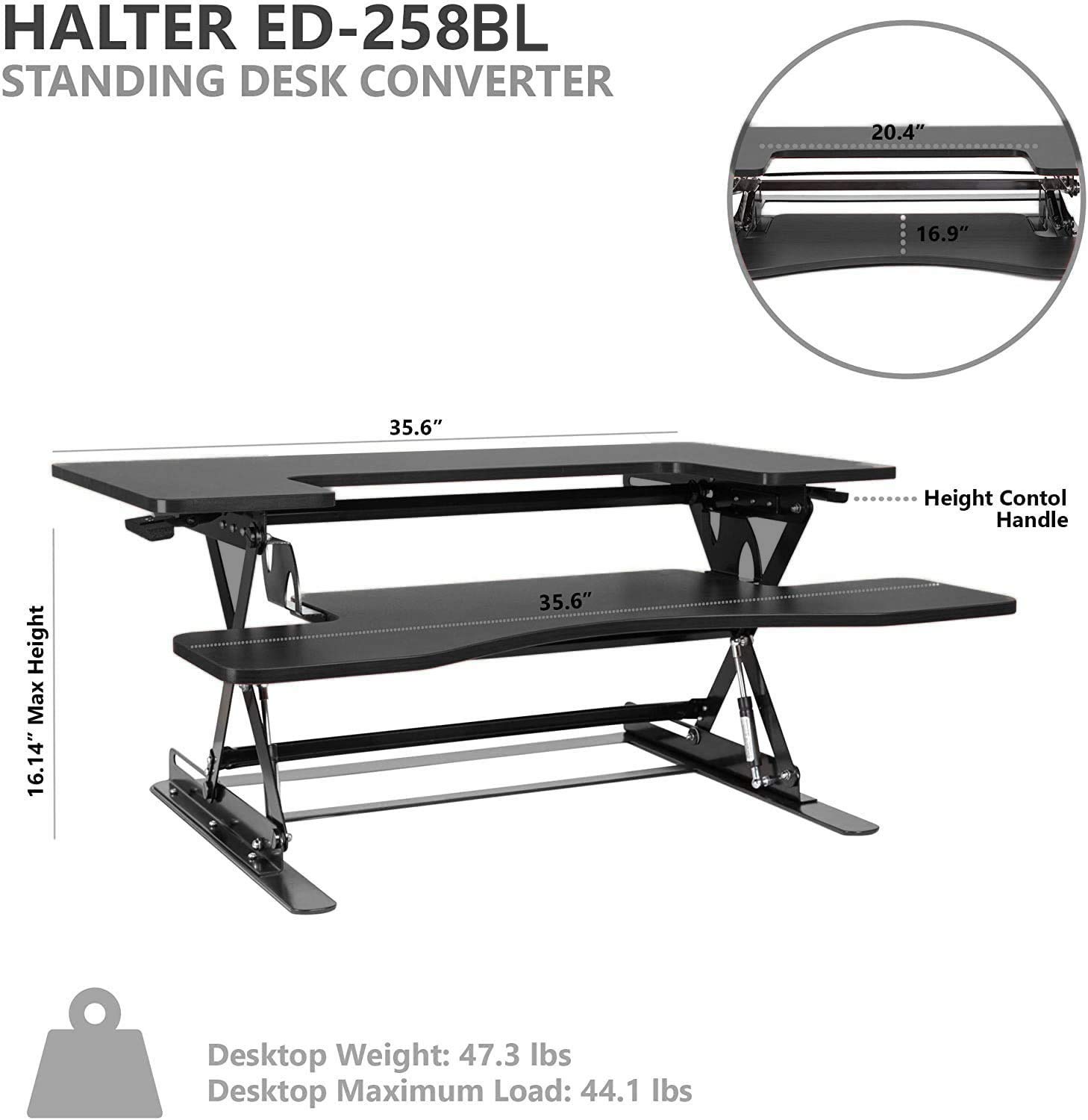 Adjustable Height Standing Desk Converter - 36