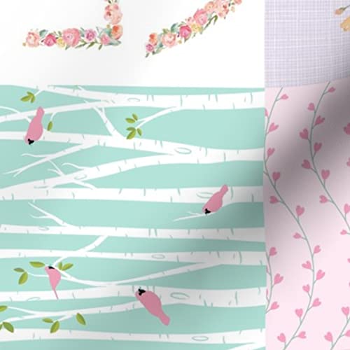 Woodland Animals Deer Fox Printed Minky Fabric by The Yard - Soft Cheater Quilt Nursery Fabric for Baby Blankets, Quilt Backing & Sewing Projects - Perfect for DIY Nursery Decor, Plush Toys & Cozy Home Textiles