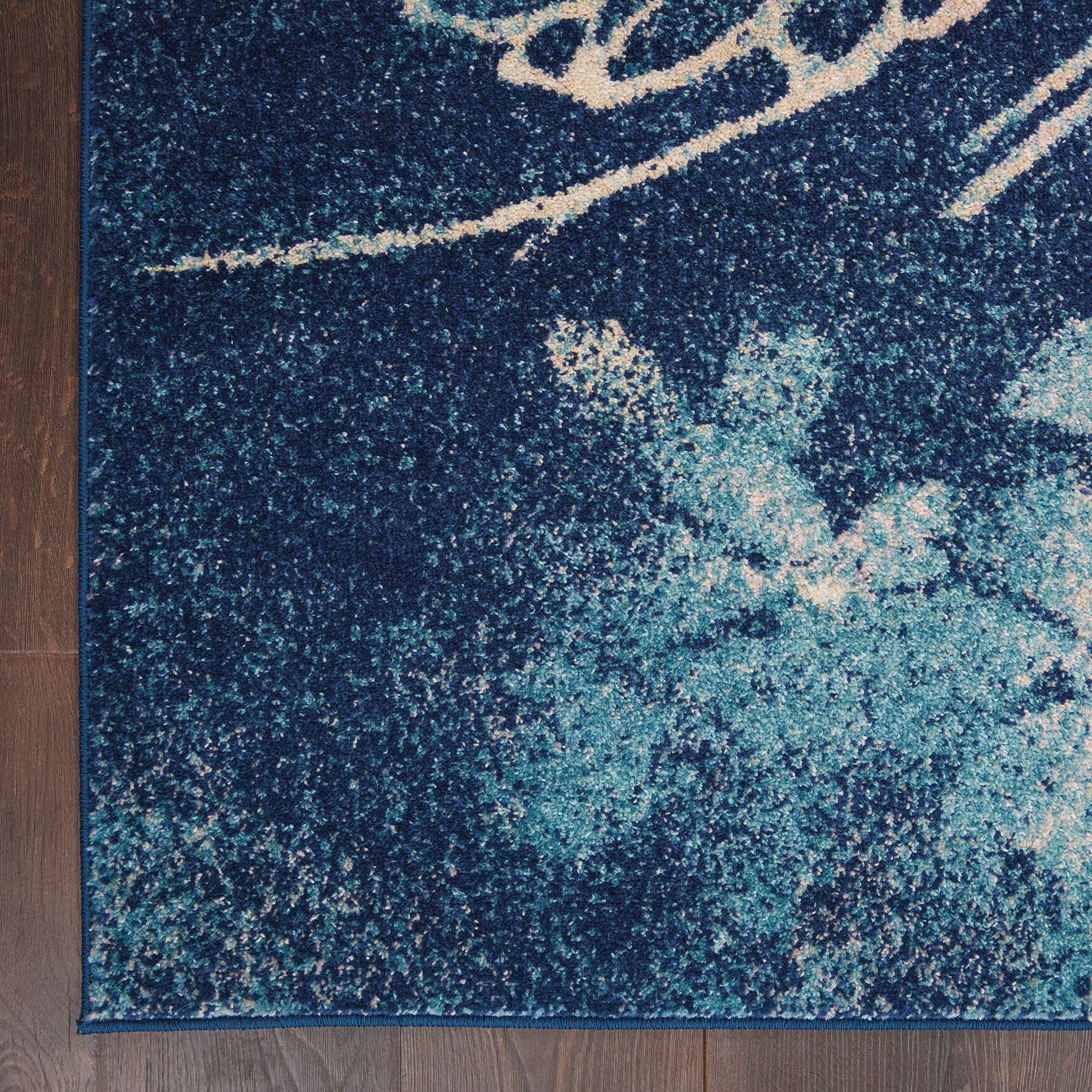Nourison Tranquil Floral Navy/Pink 6' x 9' Area Rug - Easy Cleaning, Non-Shedding, Soft & Durable - Perfect for Bedroom, Living Room, Dining Room & Kitchen Decor (6x9) - Ideal for Home, Office & Cozy Spaces