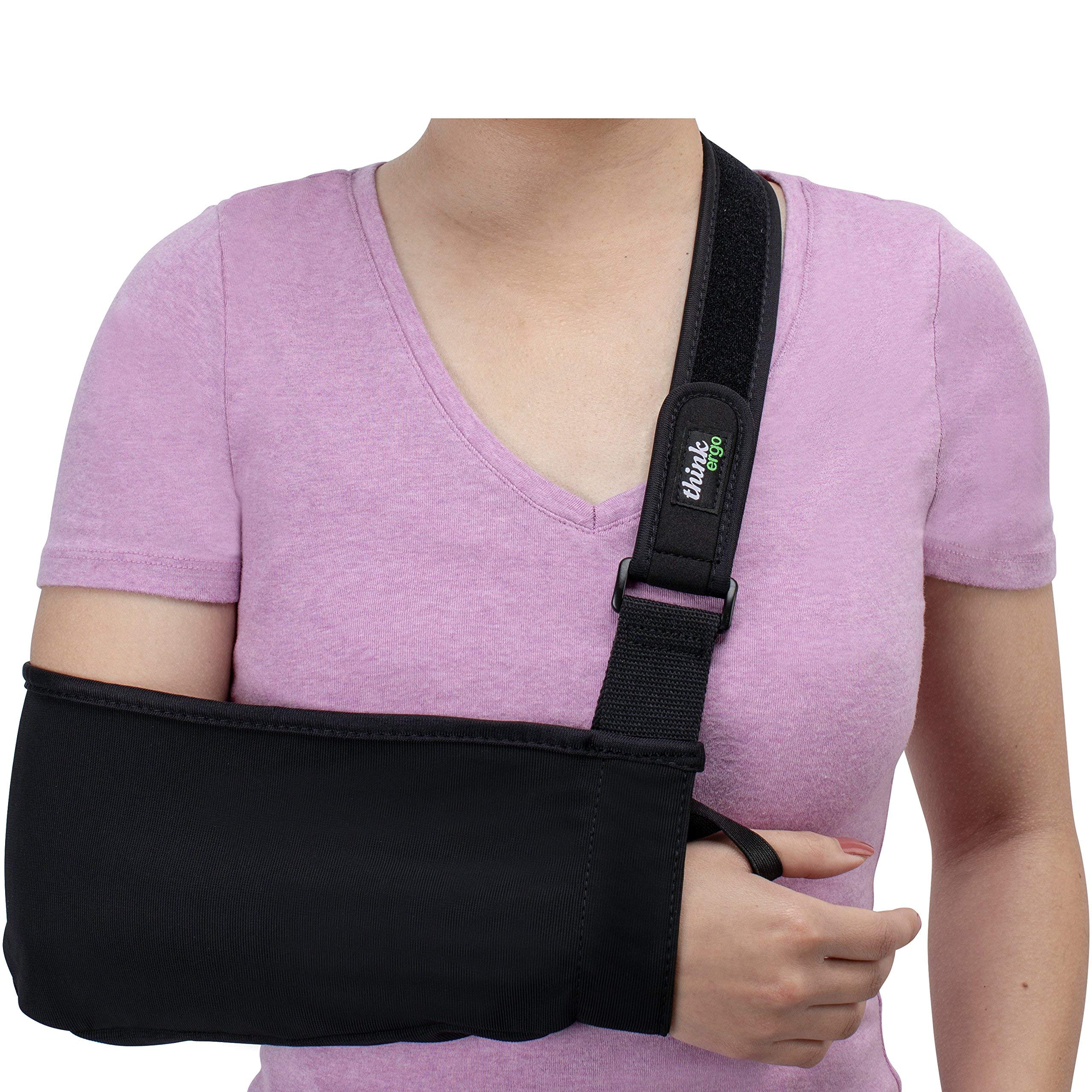 Think Ergo Arm Sling Sport - Lightweight & Breathable Medical Sling for Broken Bones & Fractures - Adjustable Arm, Shoulder & Rotator Cuff Support (Small/Youth) - Perfect for Sports Injuries, Post-Surgery Recovery & Daily Comfort