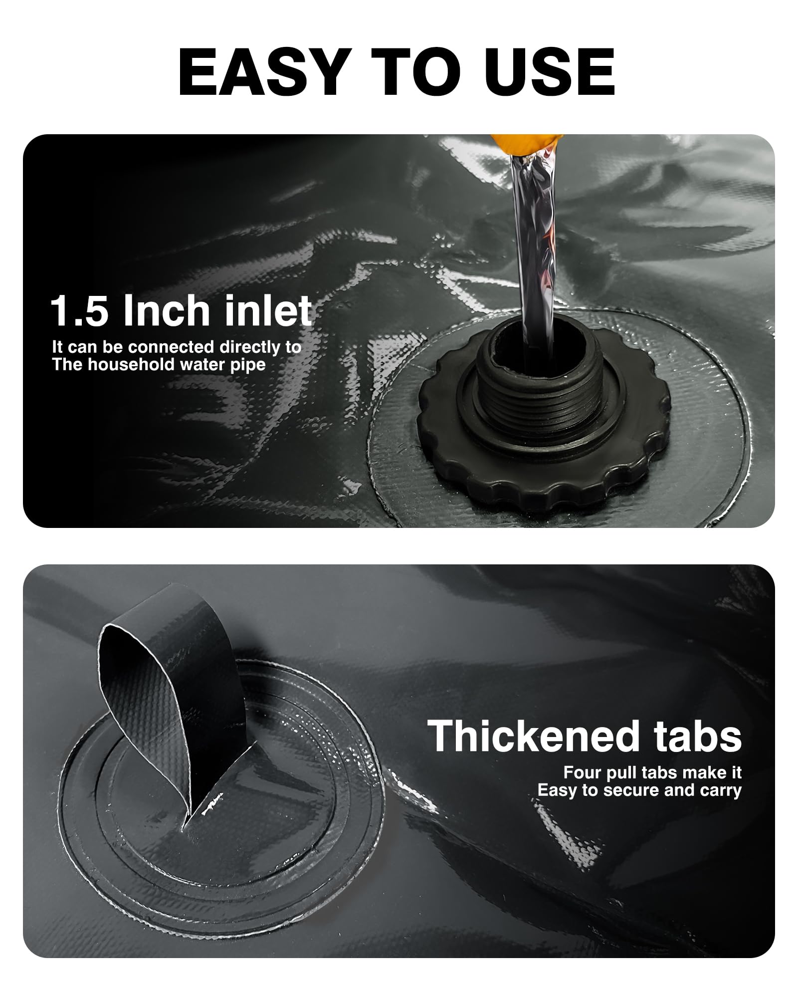 143 Gallon Portable Water Storage Bladder for Truck Bed & RV Camping - Large Emergency Water Tank with Spigot & Overflow Kit (540L, Black) | Perfect for Outdoor Adventures, Disaster Preparedness & Off-Grid Living