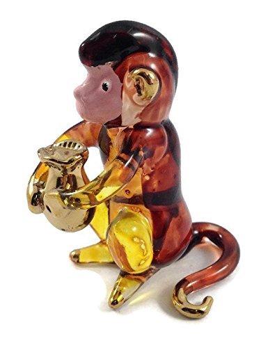 Lucky Crystal Monkey Figurine with Gold Bag - Home Decor Gift