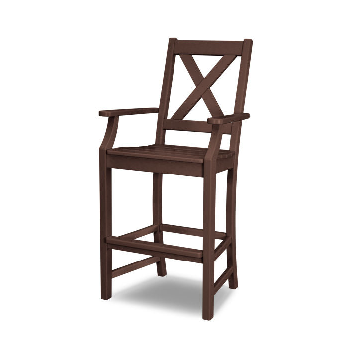POLYWOOD Braxton Bar Arm Chair - Weather-Resistant Outdoor Dining Chair for Patio, Deck, or Poolside - Durable & Comfortable Seating Solution